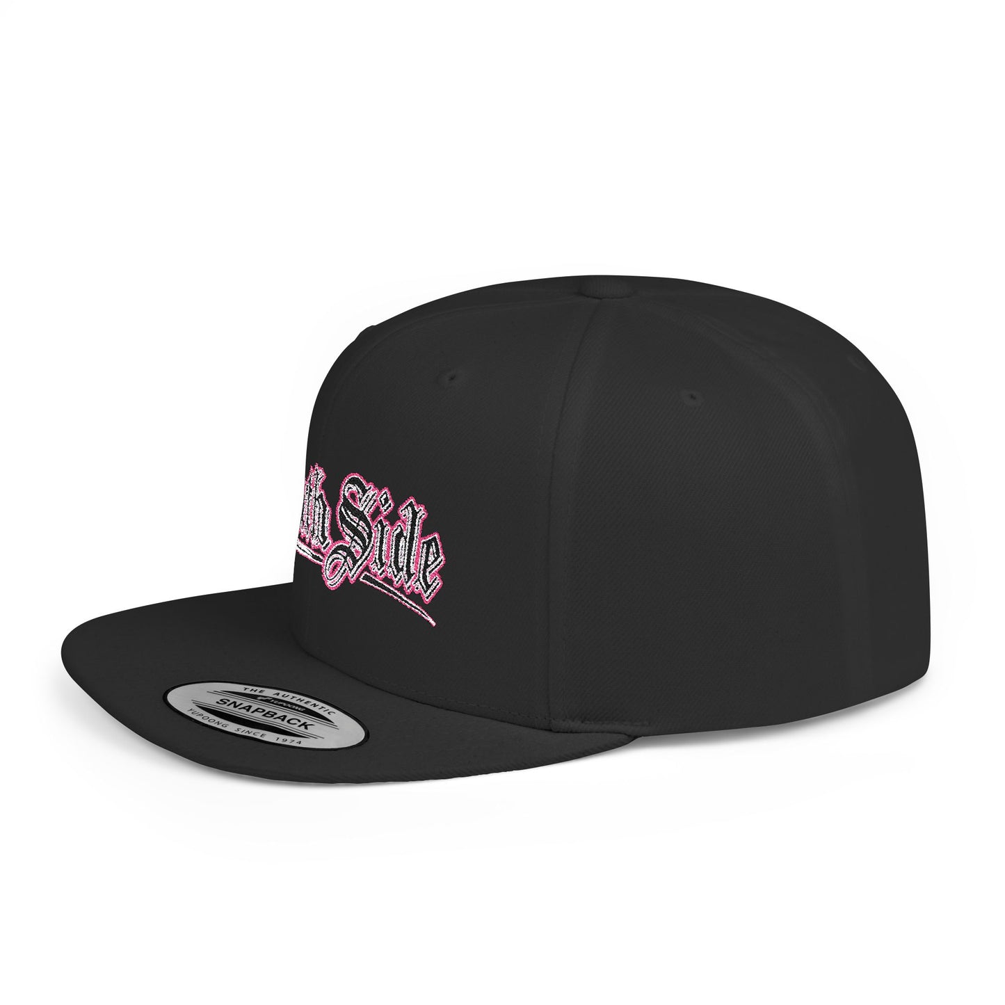 South Side Flat Bill Snapback Pink outline