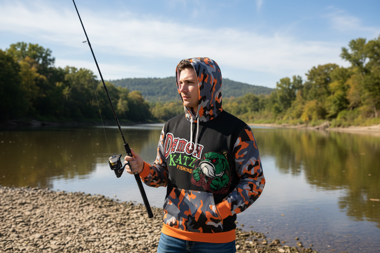 Fishing Hoodie - Demon Katz Camo Pullover