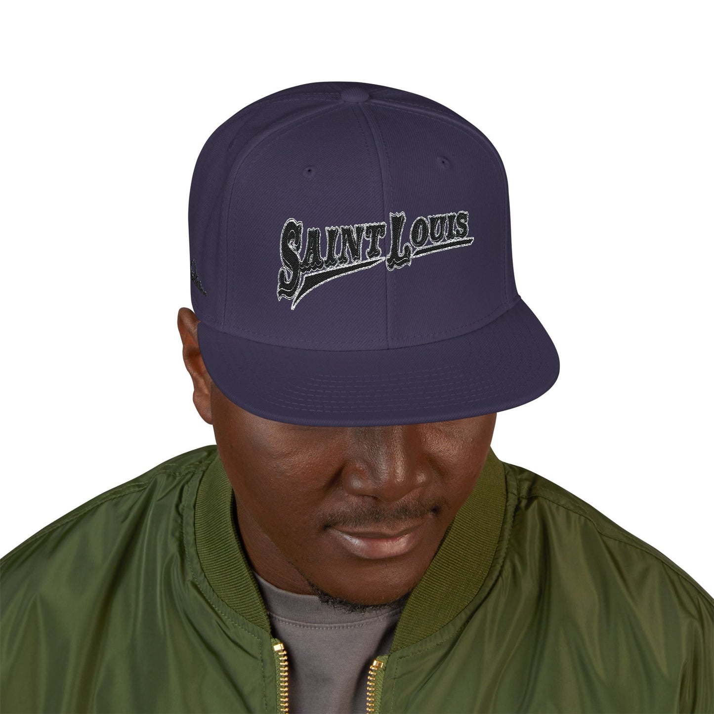 Saint Louis Flat Bill Snapback Cap with Skyline sides
