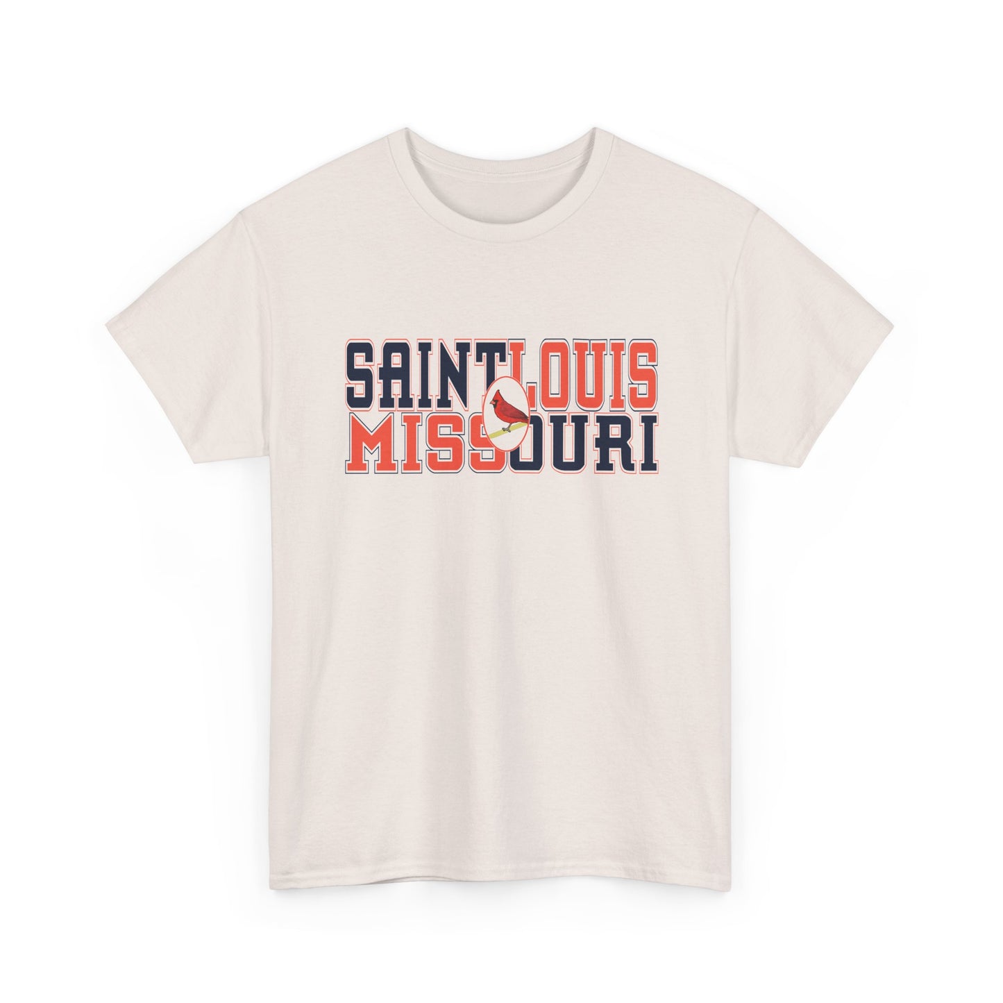 Saint Louis Tee in Red and Blue Lettering