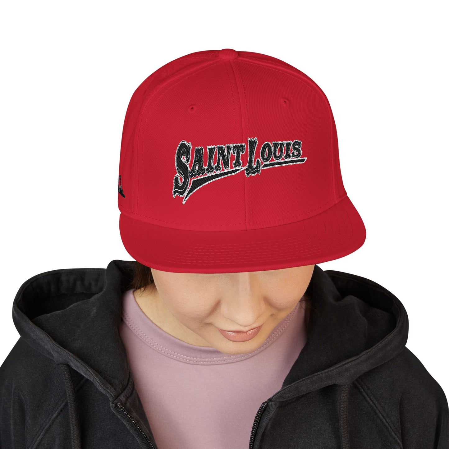 Saint Louis Flat Bill Snapback Cap with Skyline sides