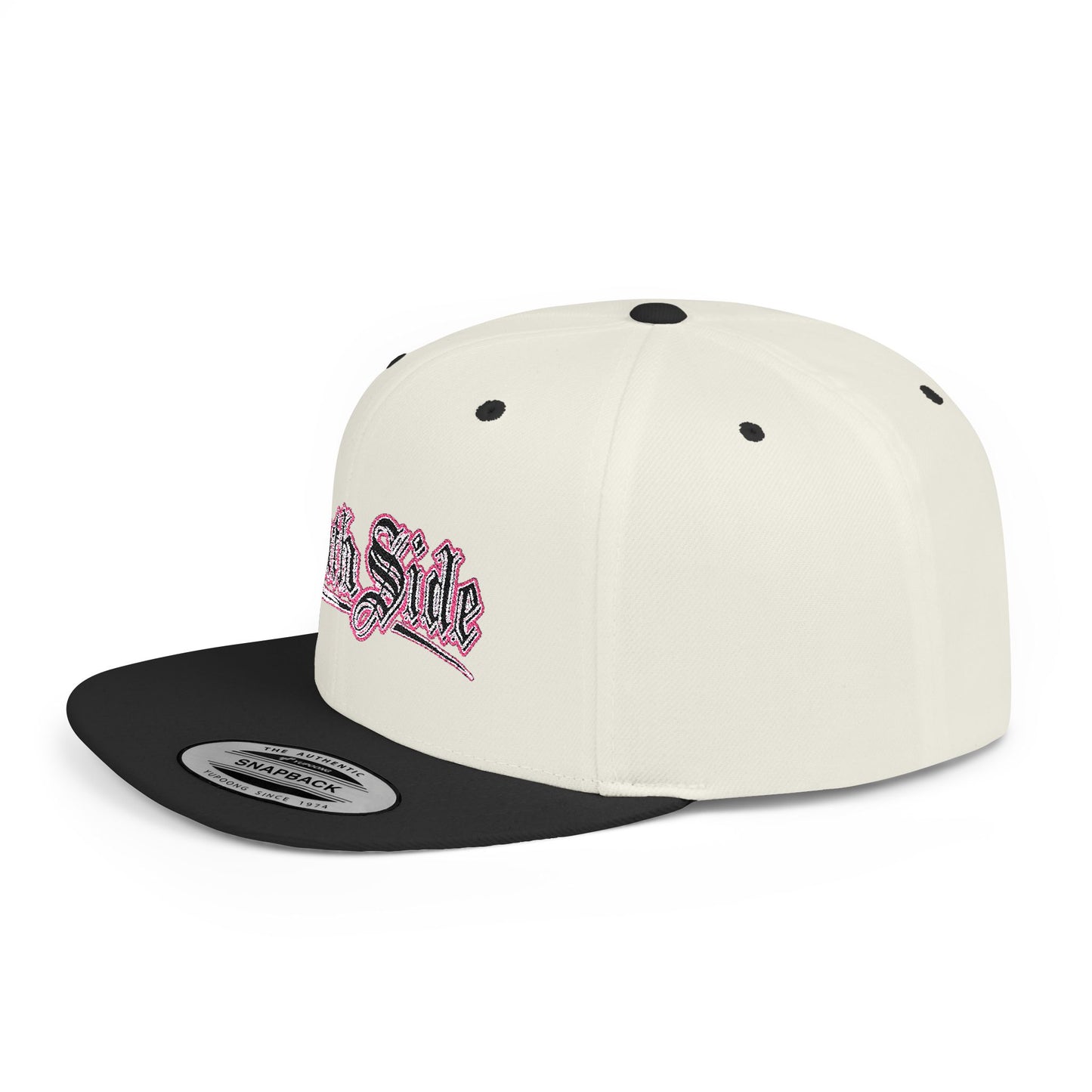 South Side Flat Bill Snapback Pink outline