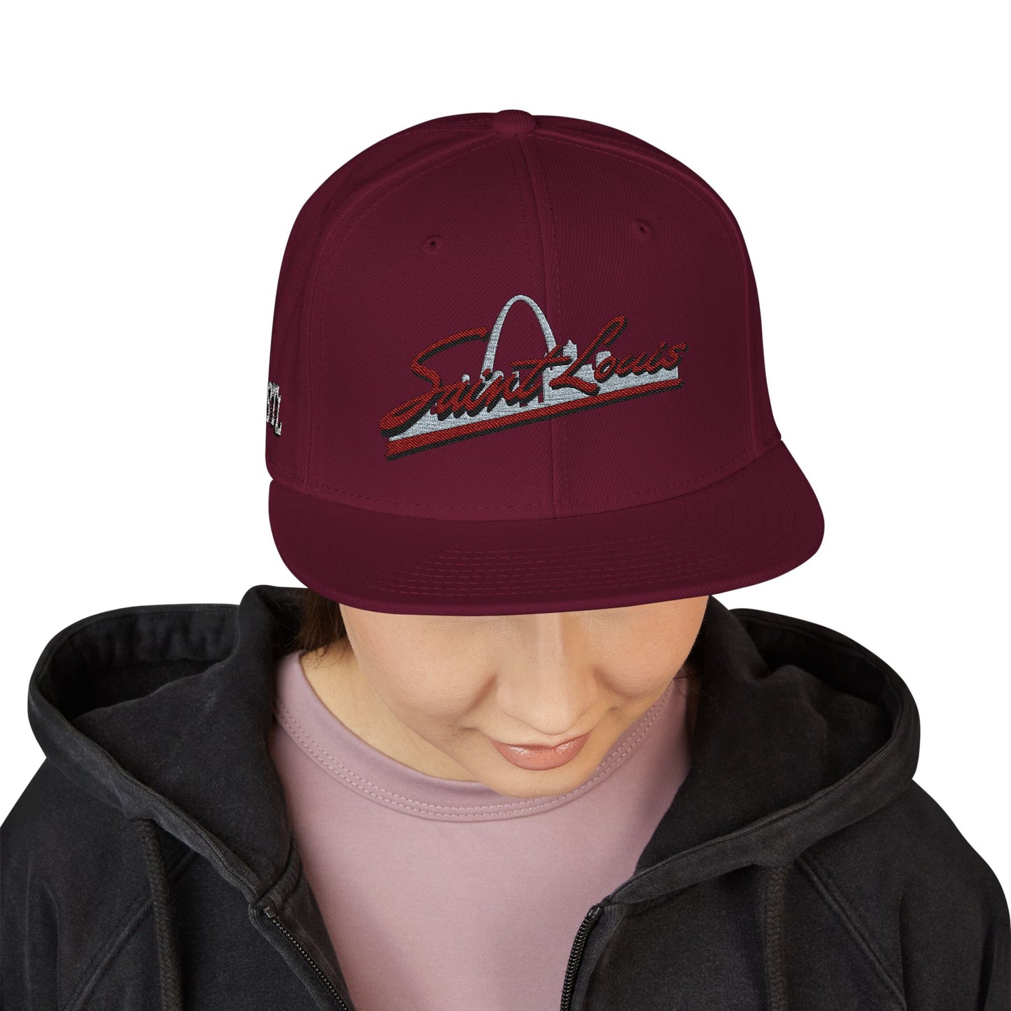 Embroidered Snapback-Full Front Saint Louis Logo Printify
