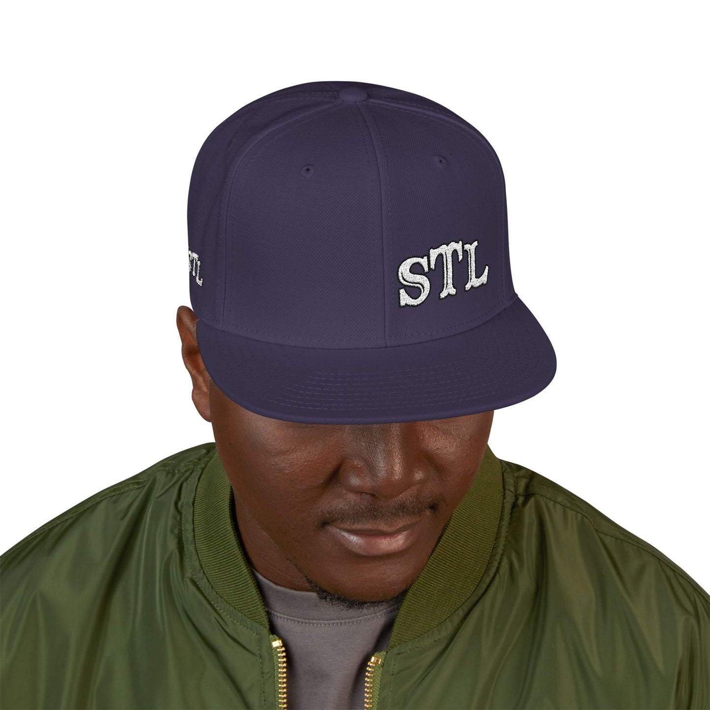 STL Embroidered Snapback Hat-White Lettering