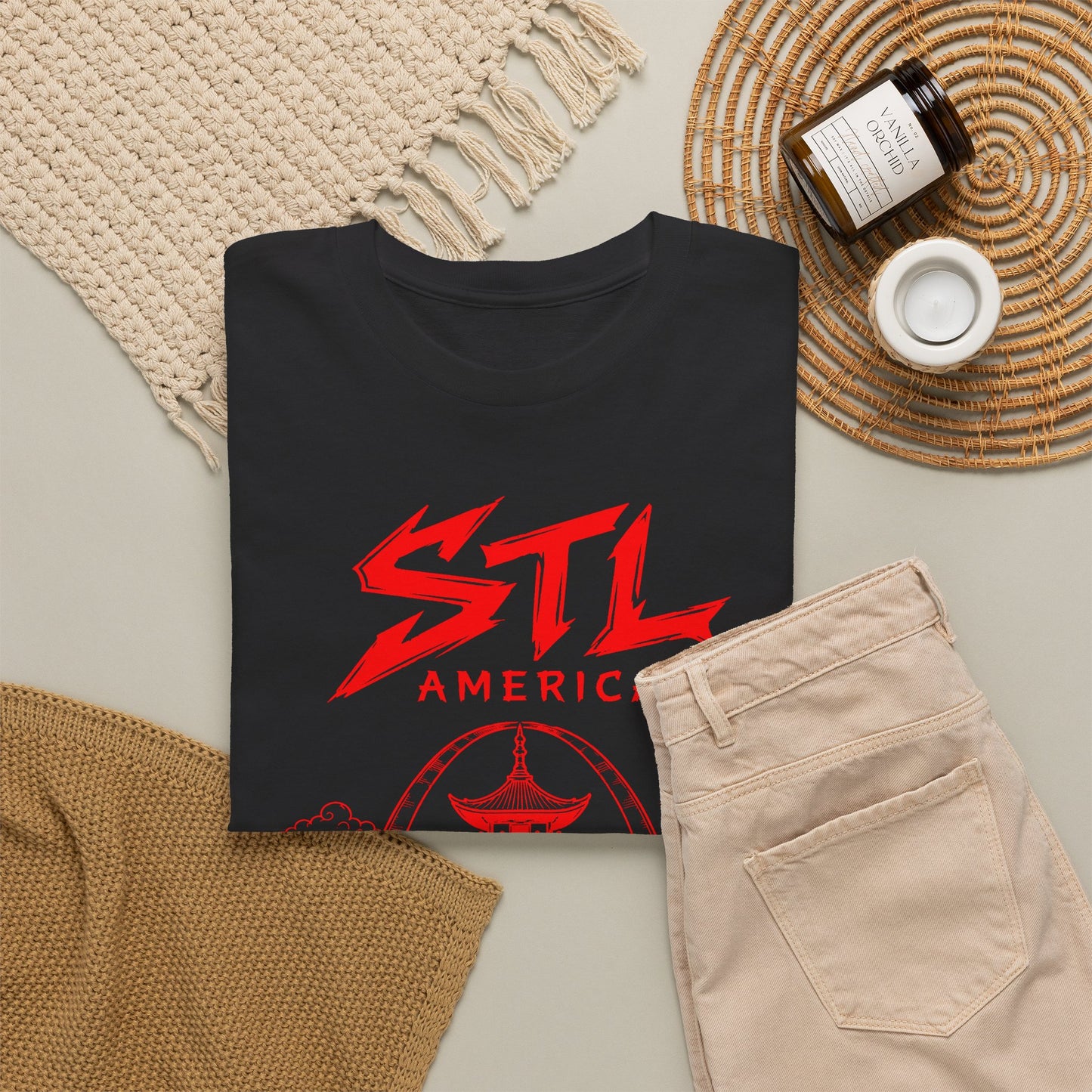 STL Americas Chinese Food T-Shirt — Retro Pagoda Graphic Tee