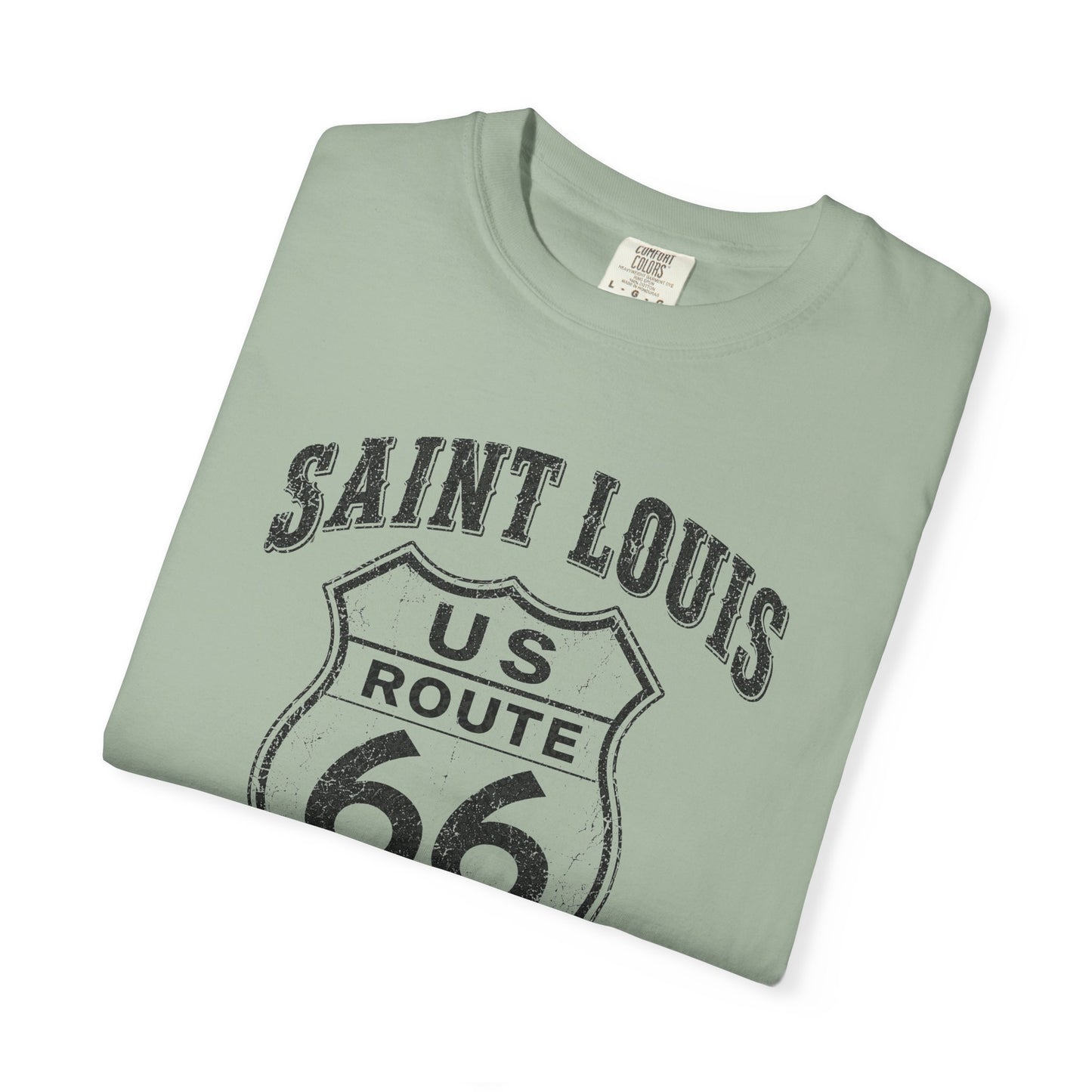 Route 66 Saint Louis Missouri T-Shirt — Vintage Road Trip Tee⚠️ Contains AI-generated models
