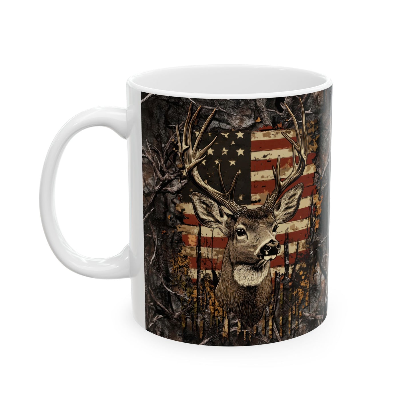 Ceramic Mug, (11oz, 15oz) American Hunter Design