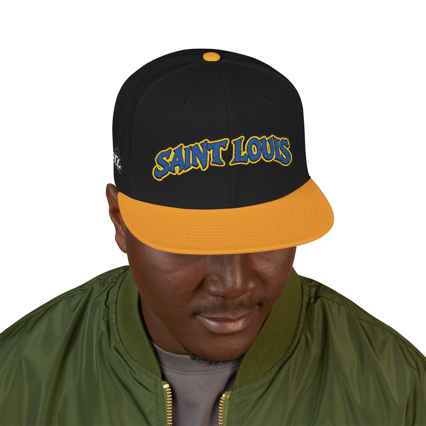 St. Louis Embroidered Snapback Hat — Retro Script Logo Cap