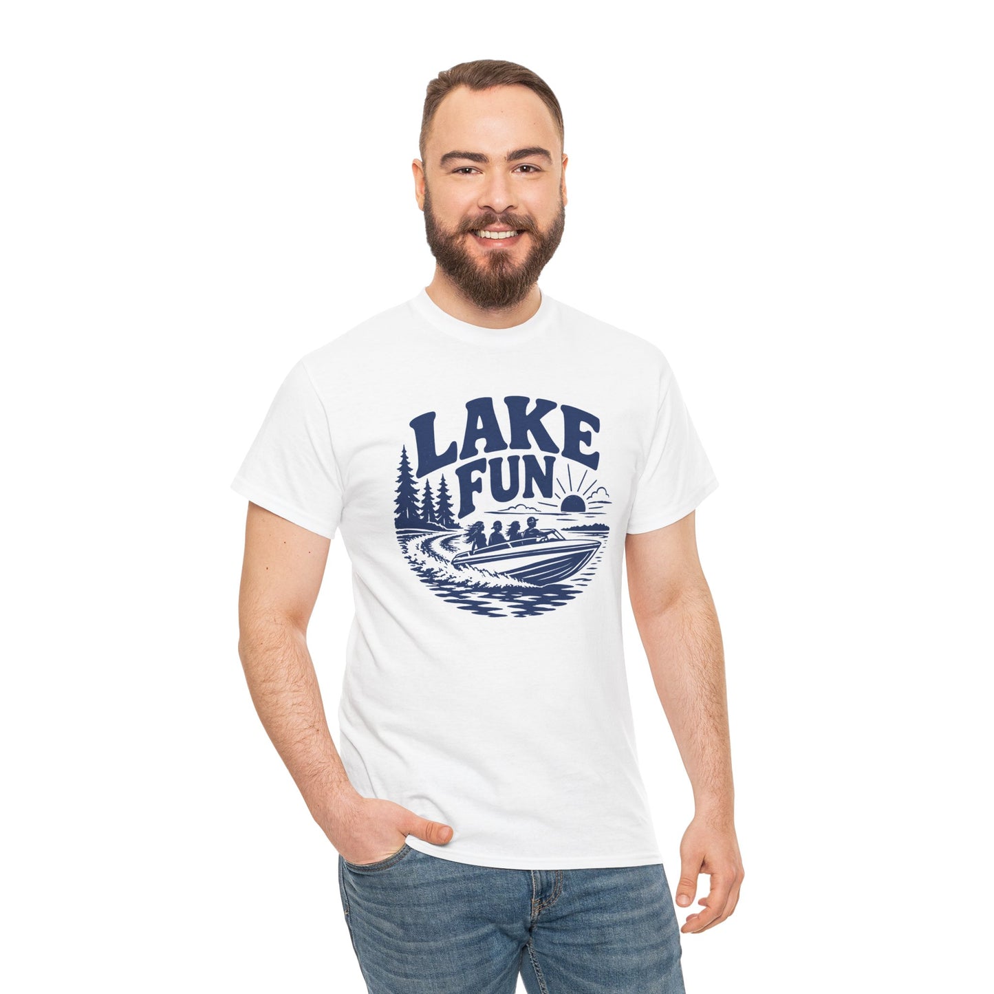 Lake Fun Boat T-Shirt — Vintage Lakeside Summer Tee