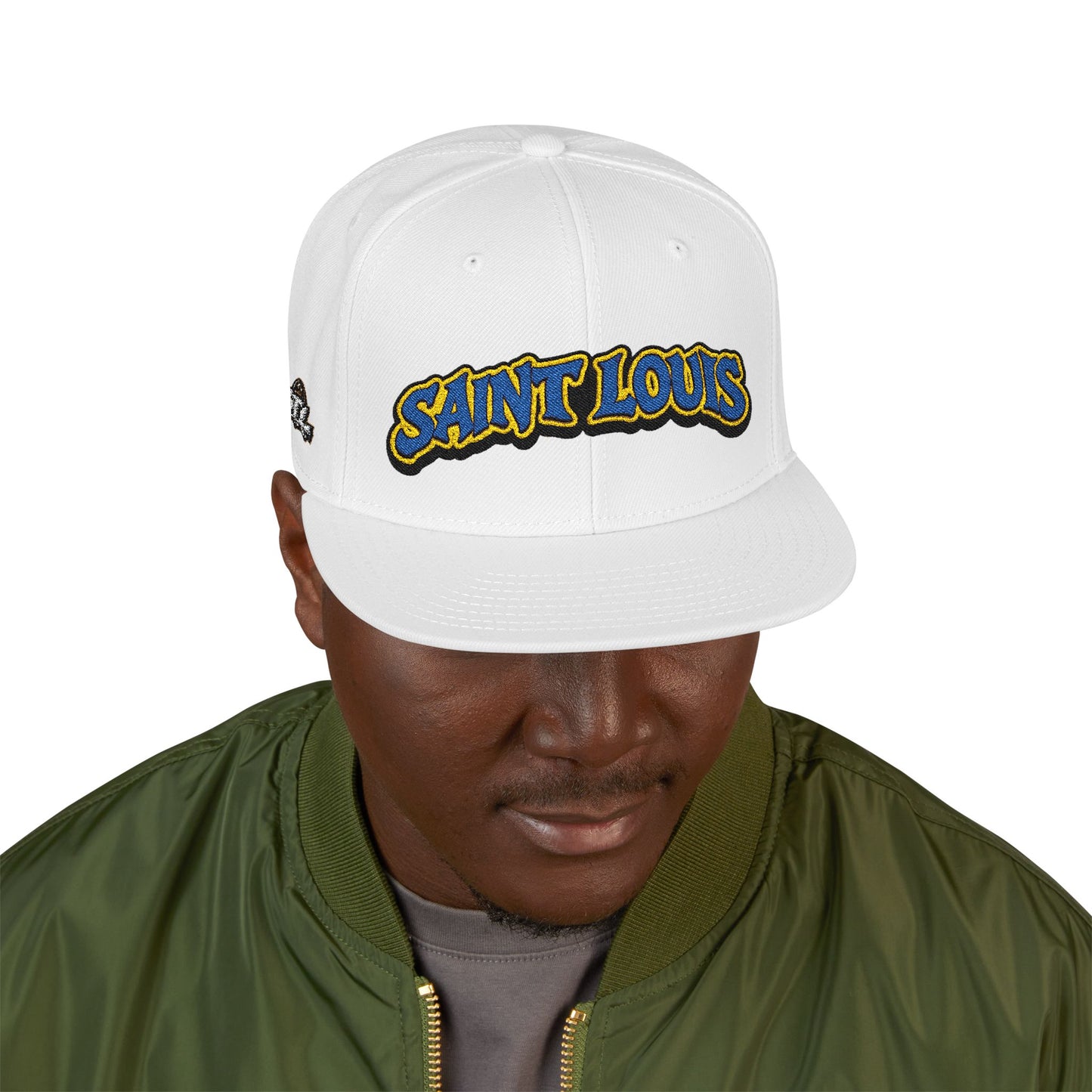 St. Louis Embroidered Snapback Hat — Retro Script Logo Cap