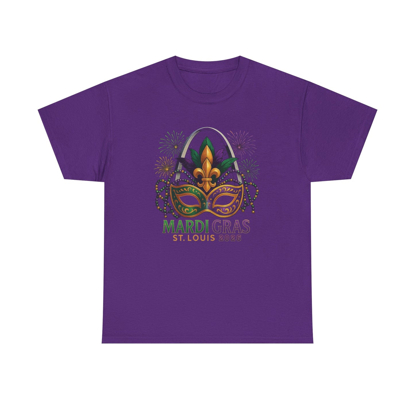 Mardi Gras Graphic T-Shirt — Festive Mask & Beads Tee