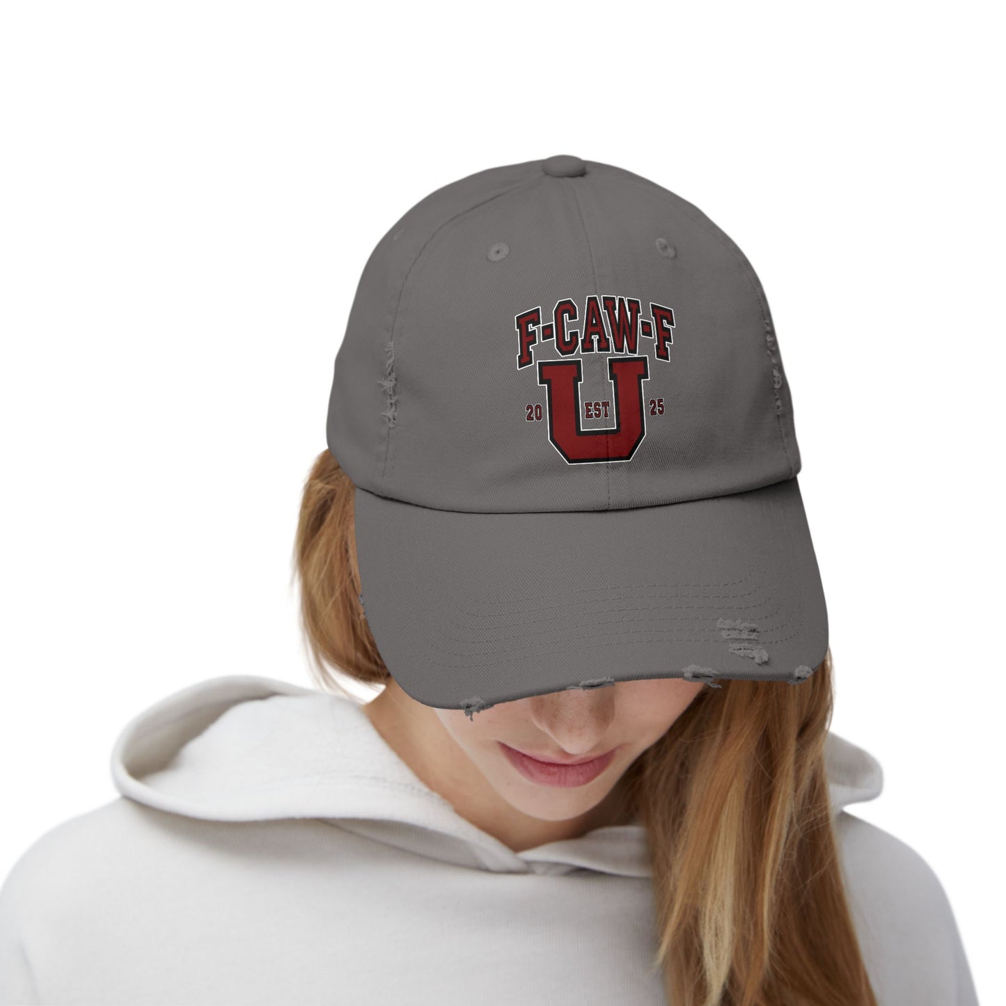 F-CAW-F U Distressed Cap