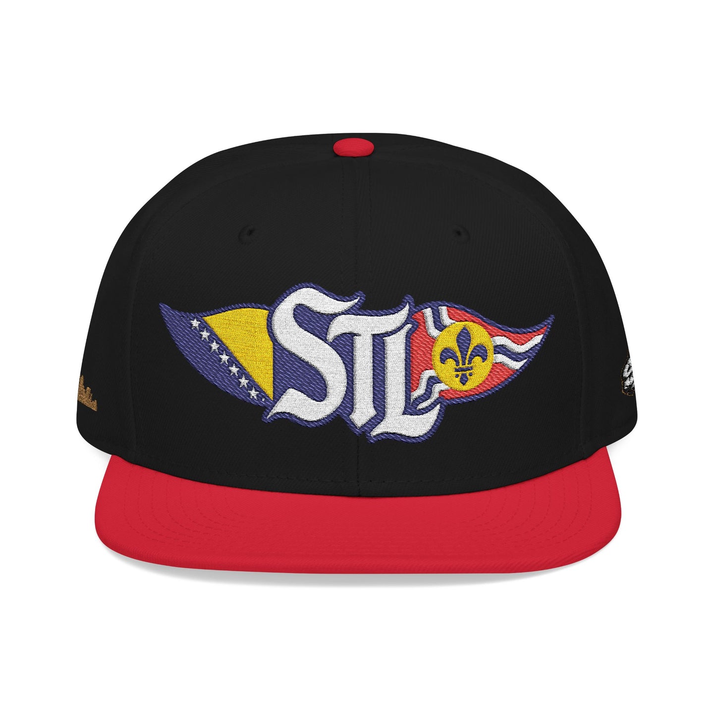 Embroidered Snapback Hat — Saint Louis-Bosnia flag Logo