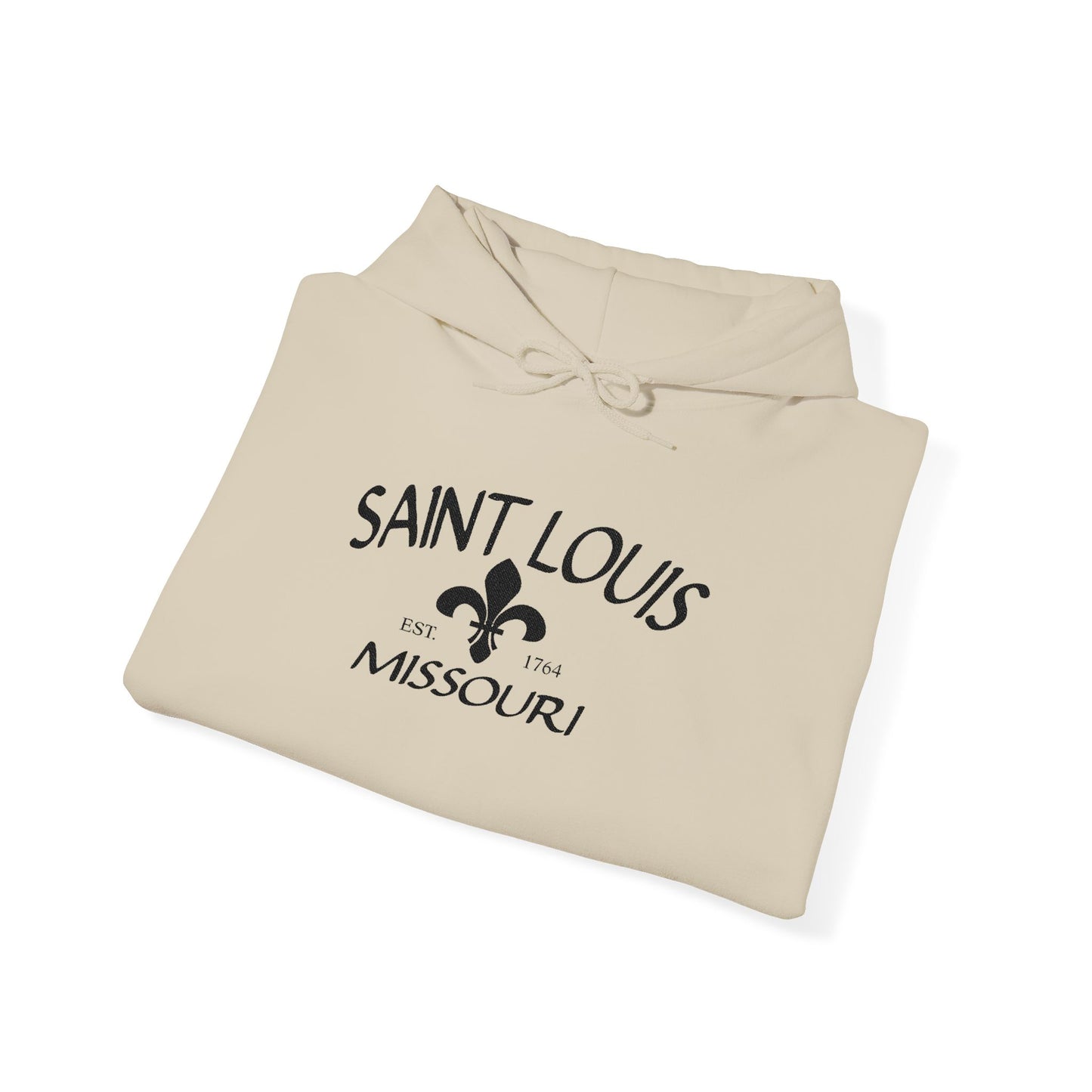 Saint Louis Missouri Embroidered Hoodie (Black Lettering)
