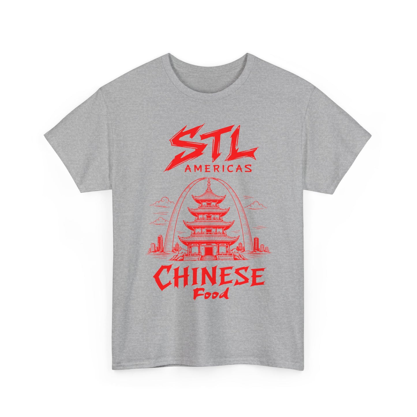 STL Americas Chinese Food T-Shirt — Retro Pagoda Graphic Tee