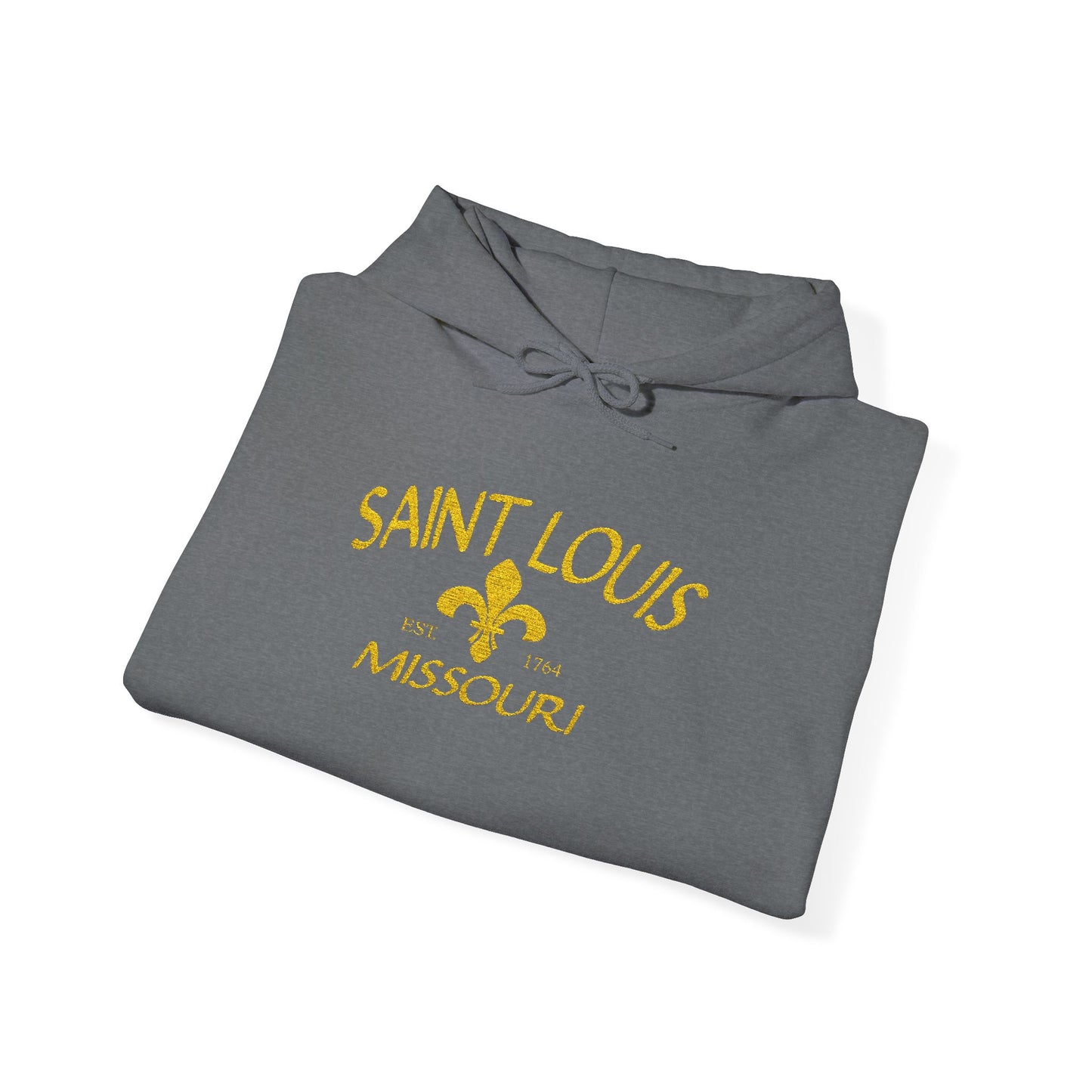Embroidered Hoodie-Saint Louis Missouri (Yellow Lettering)