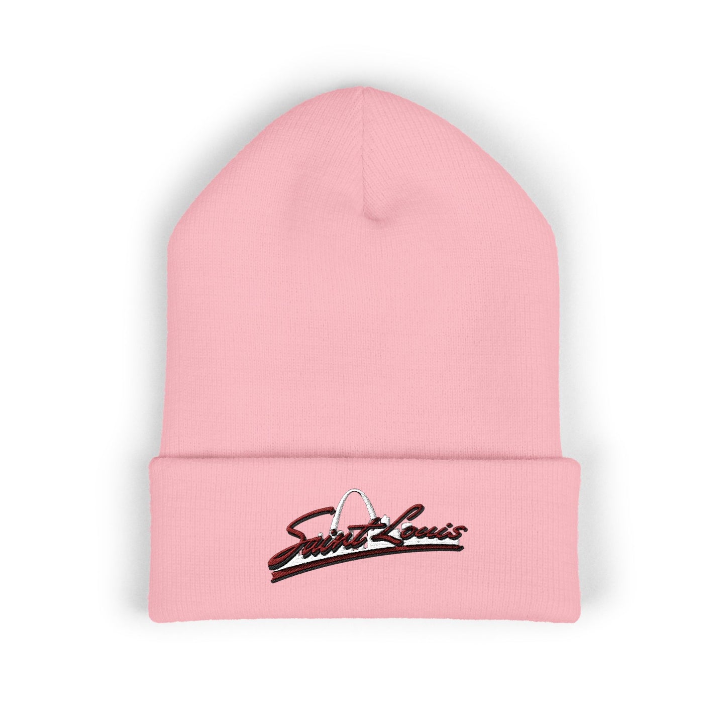 Embroidered Beanie - Saint Louis Red Lettering