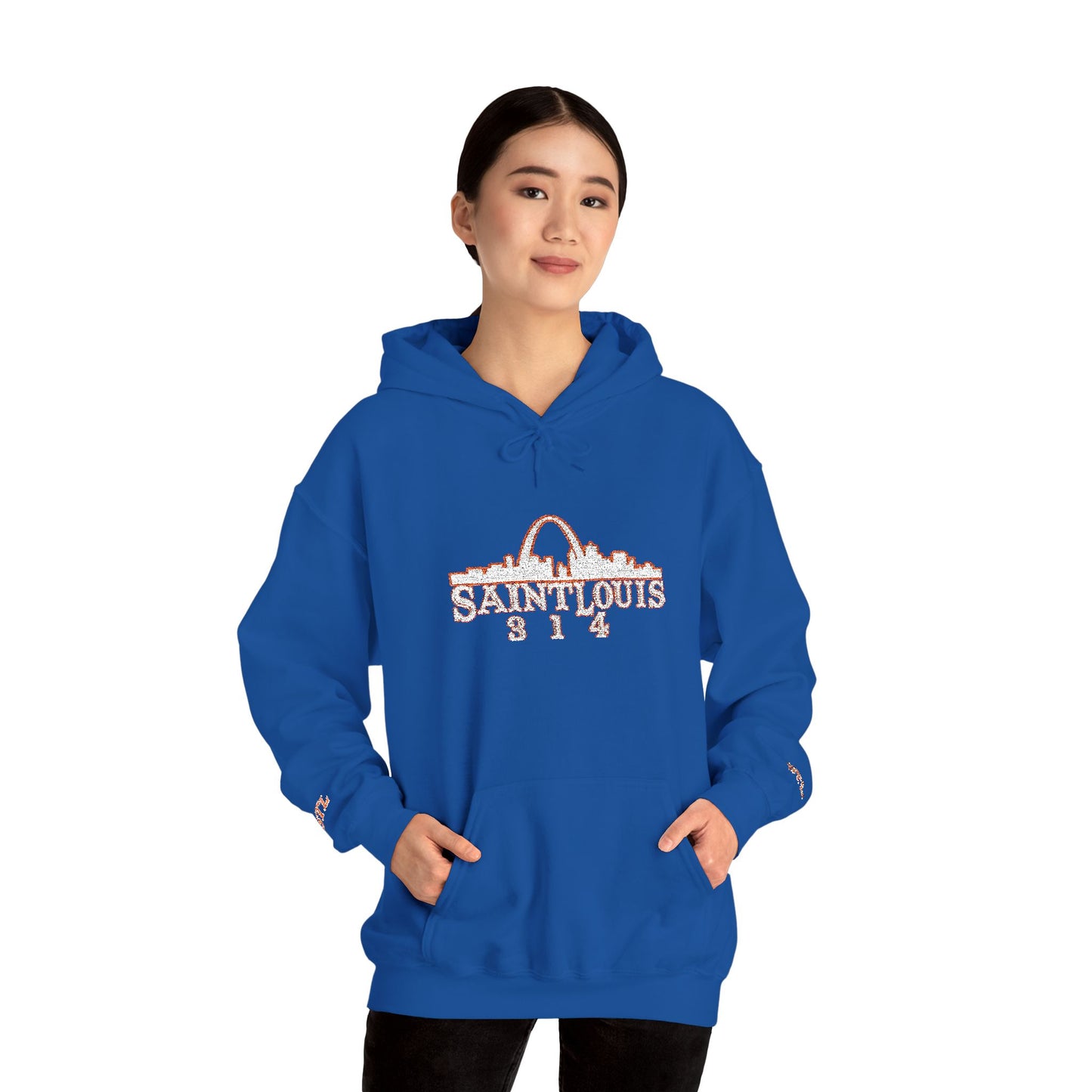 St. Louis Skyline Embroidered Hoodie Printify
