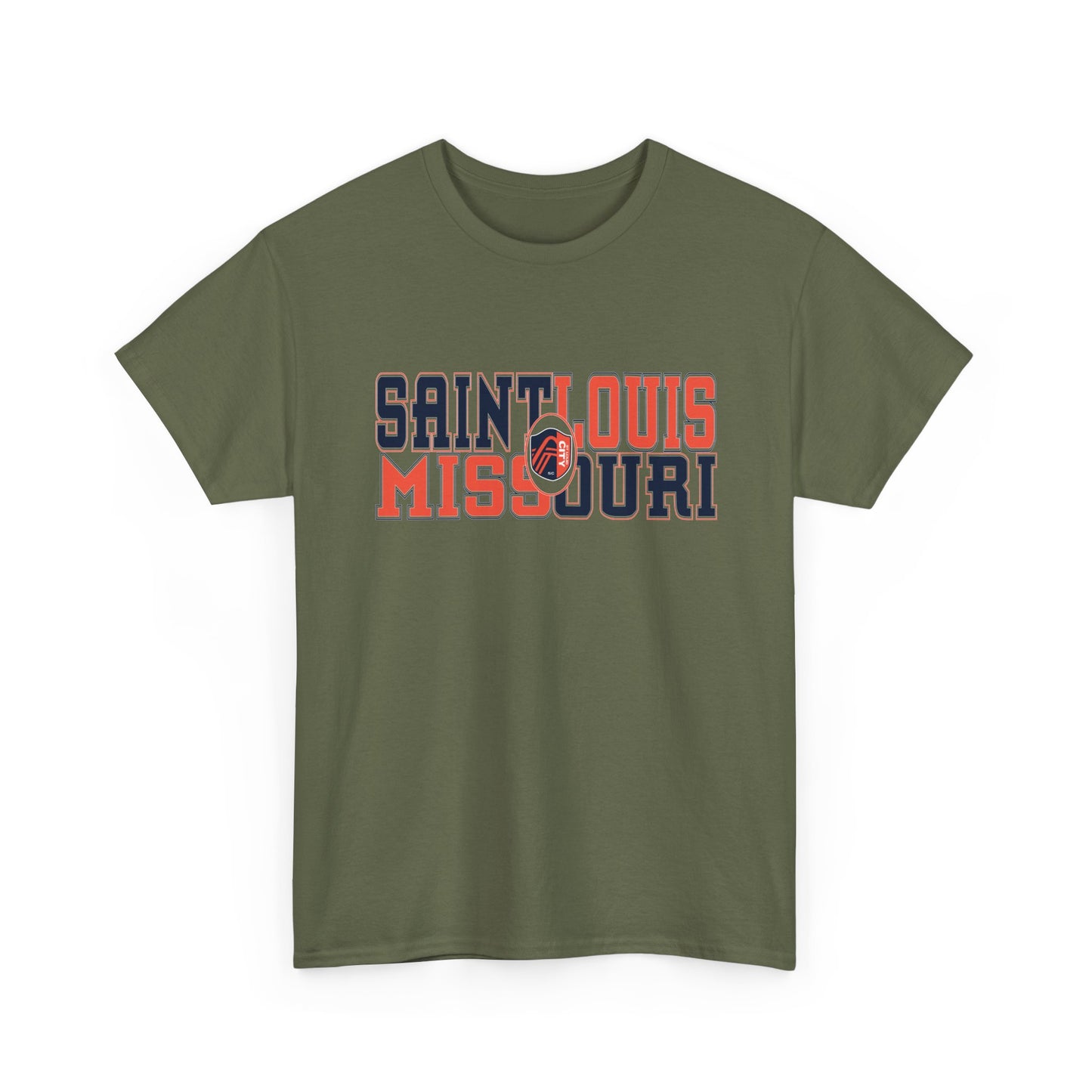 Saint Louis Missouri Tee in Blue and Red Font