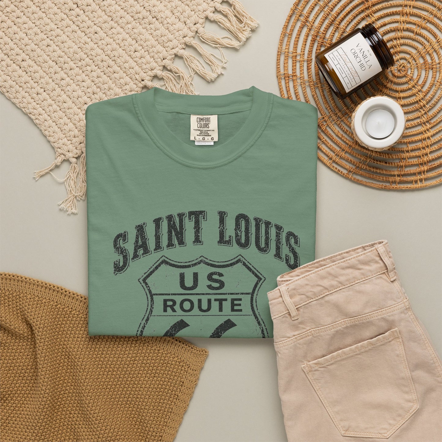 Route 66 Saint Louis Missouri T-Shirt — Vintage Road Trip Tee⚠️ Contains AI-generated models