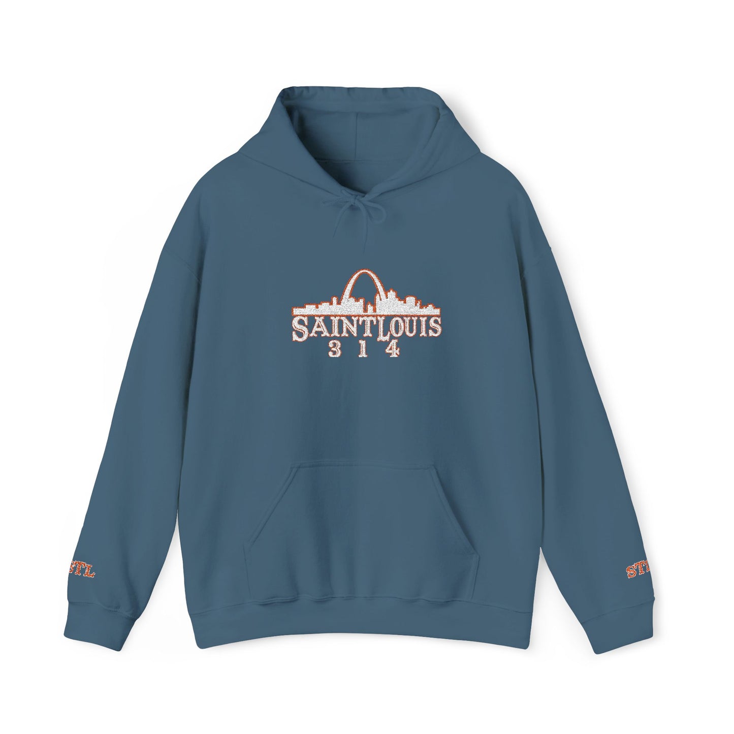 St. Louis Skyline Embroidered Hoodie Printify