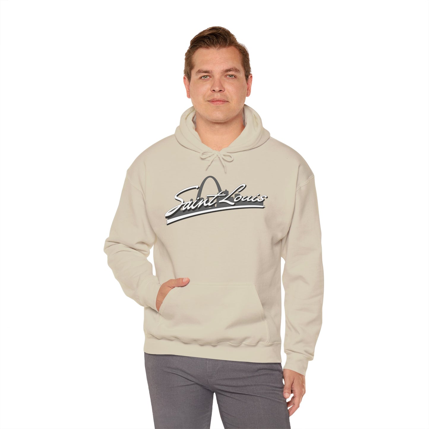 Saint Louis Graphic Hooded Sweatshirt Printify