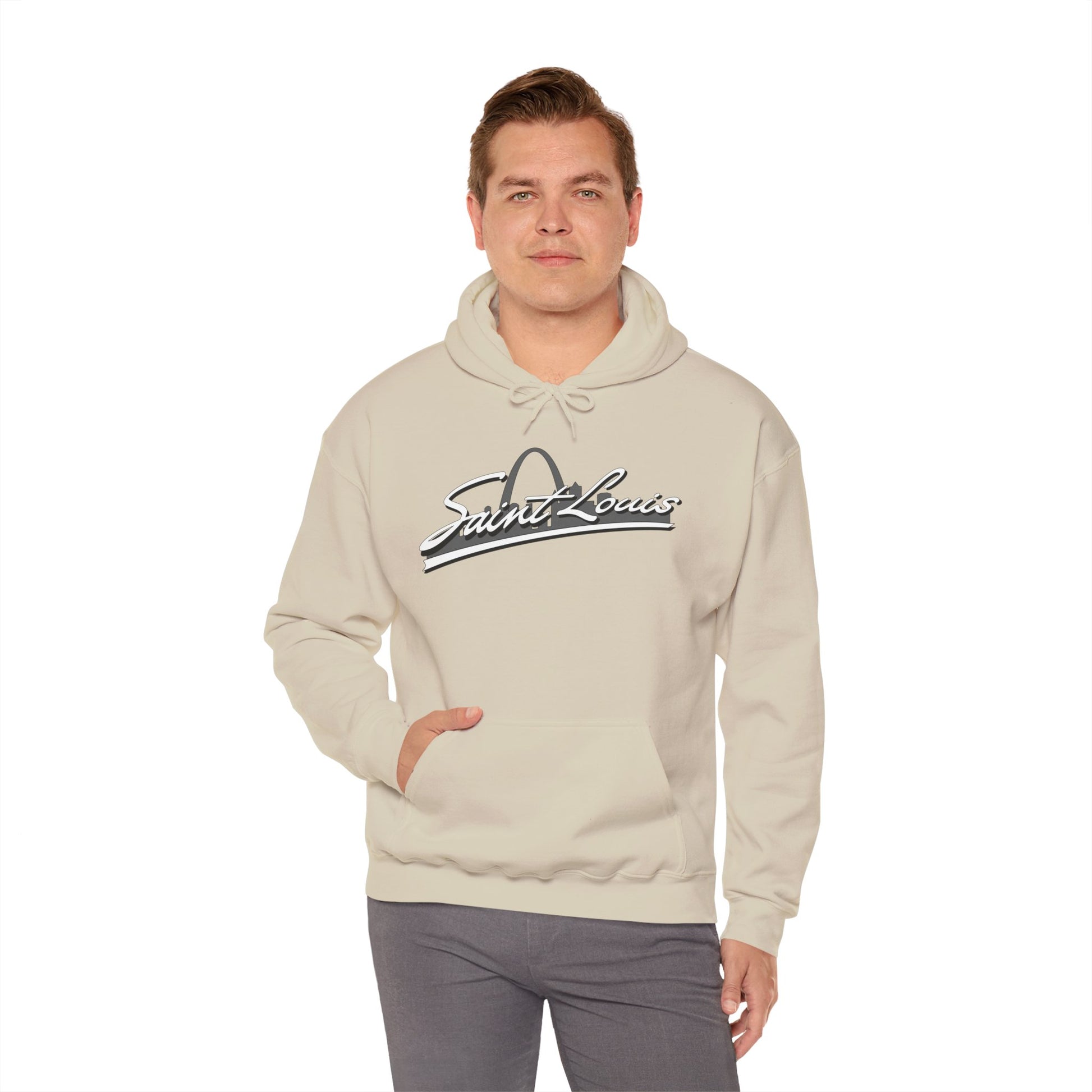 Saint Louis Graphic Hooded Sweatshirt Printify