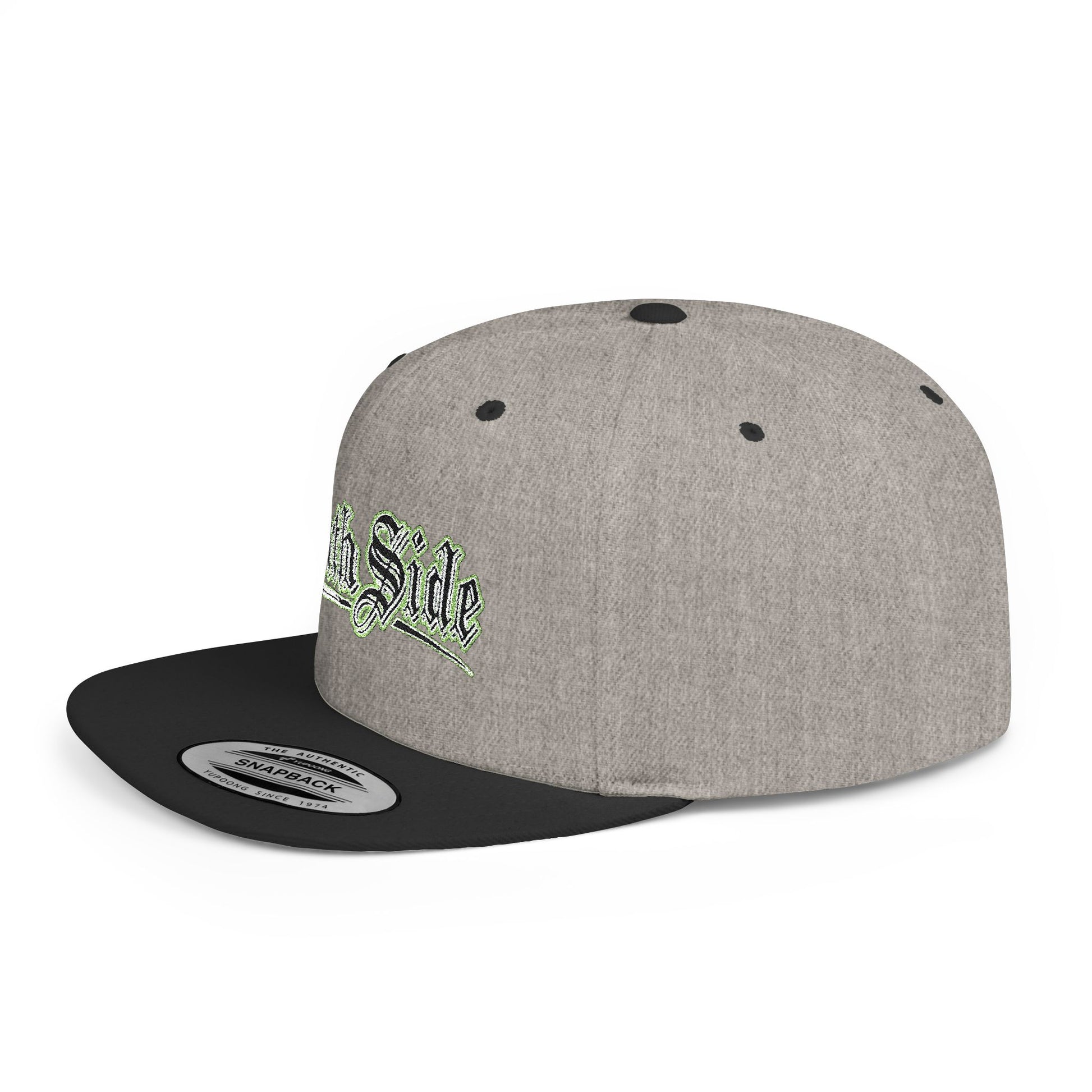 South Side Flat Bill Snapback Green outline Printify