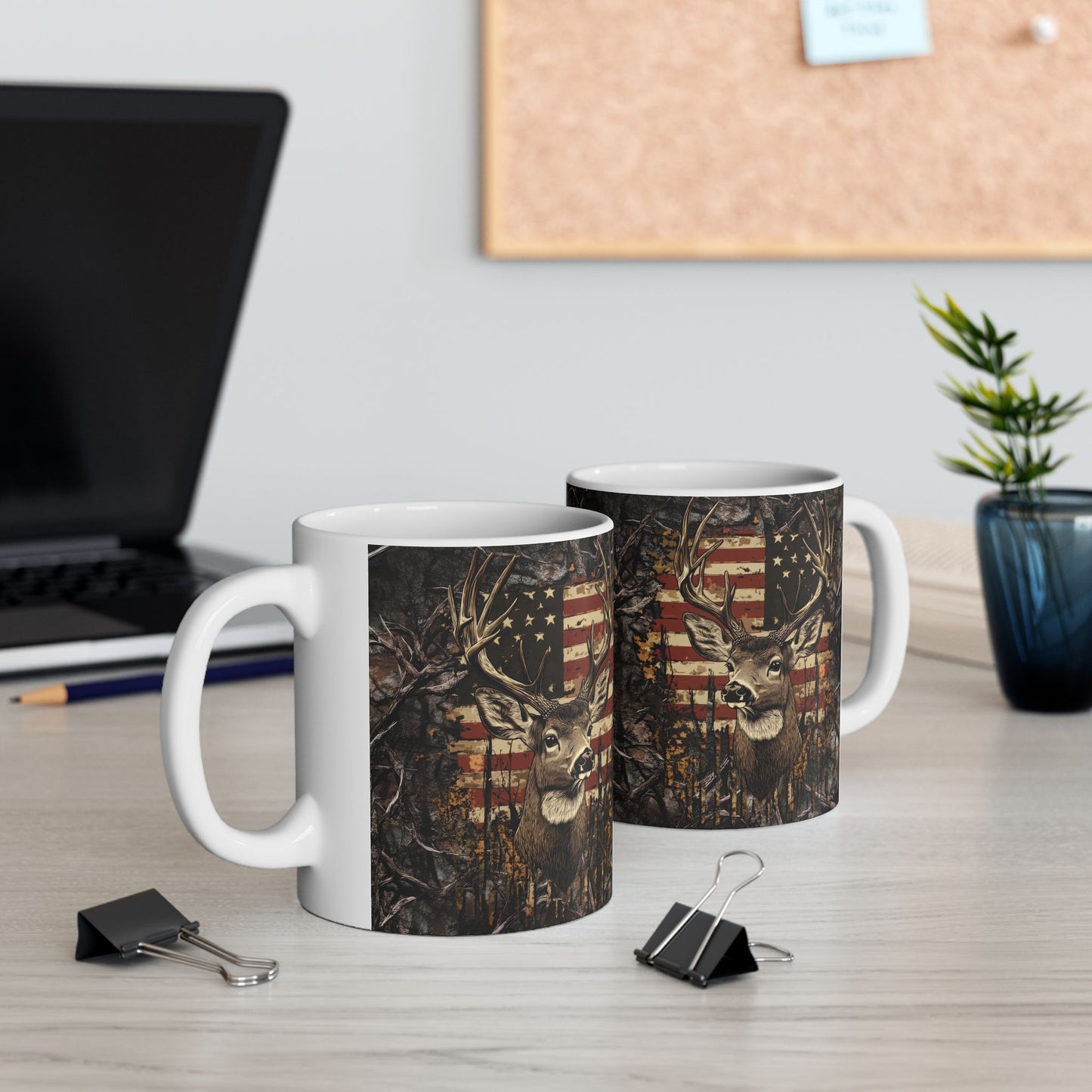 Ceramic Mug, (11oz, 15oz) American Hunter Design
