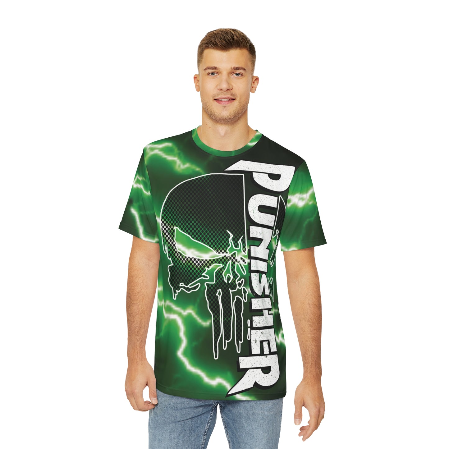 Men's Tee - Punisher Style Graphic All Over Print T-Shirt