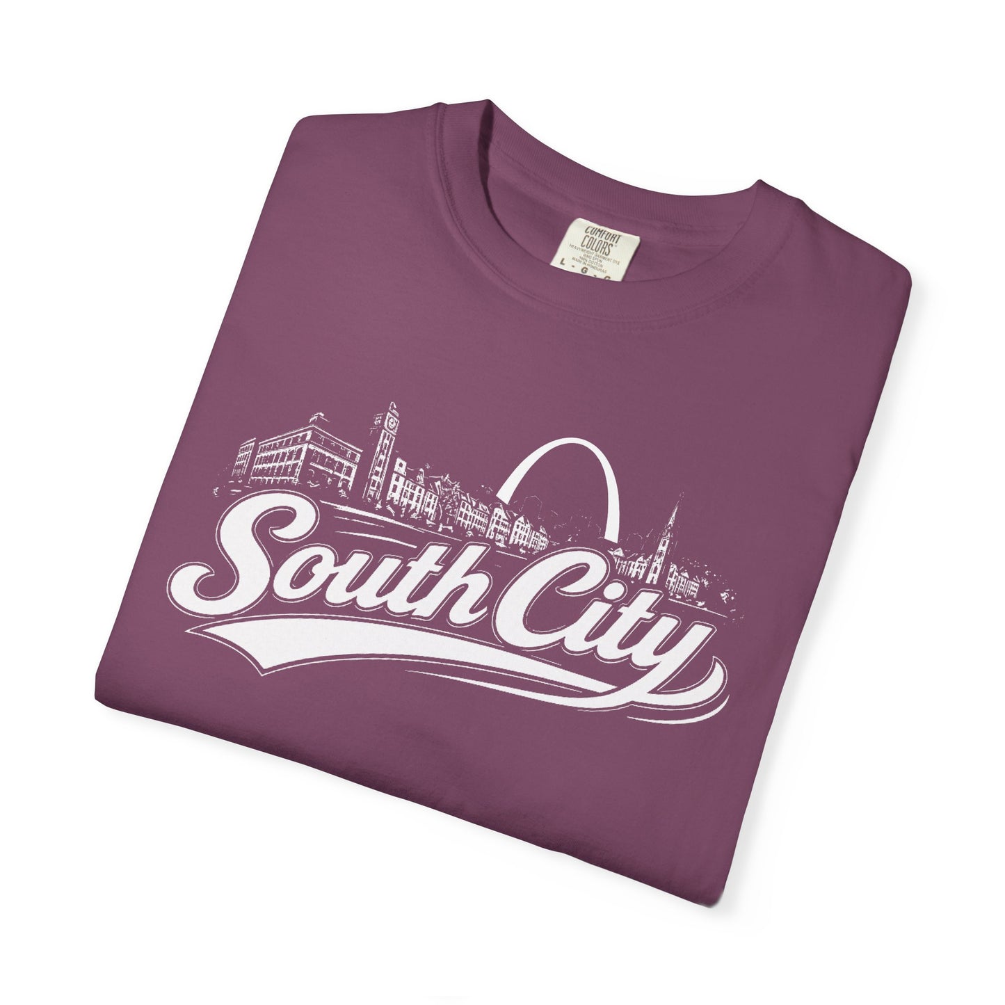 South City St. Louis Shirt Comfort Colors Tee | STL Arch Skyline Graphic | Vintage South City T‑Shirt | Saint Louis Neighborhood Apparel