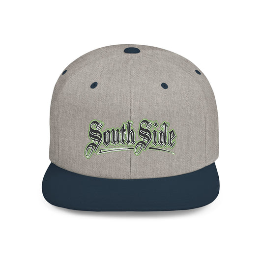 South Side Flat Bill Snapback Green outline Printify