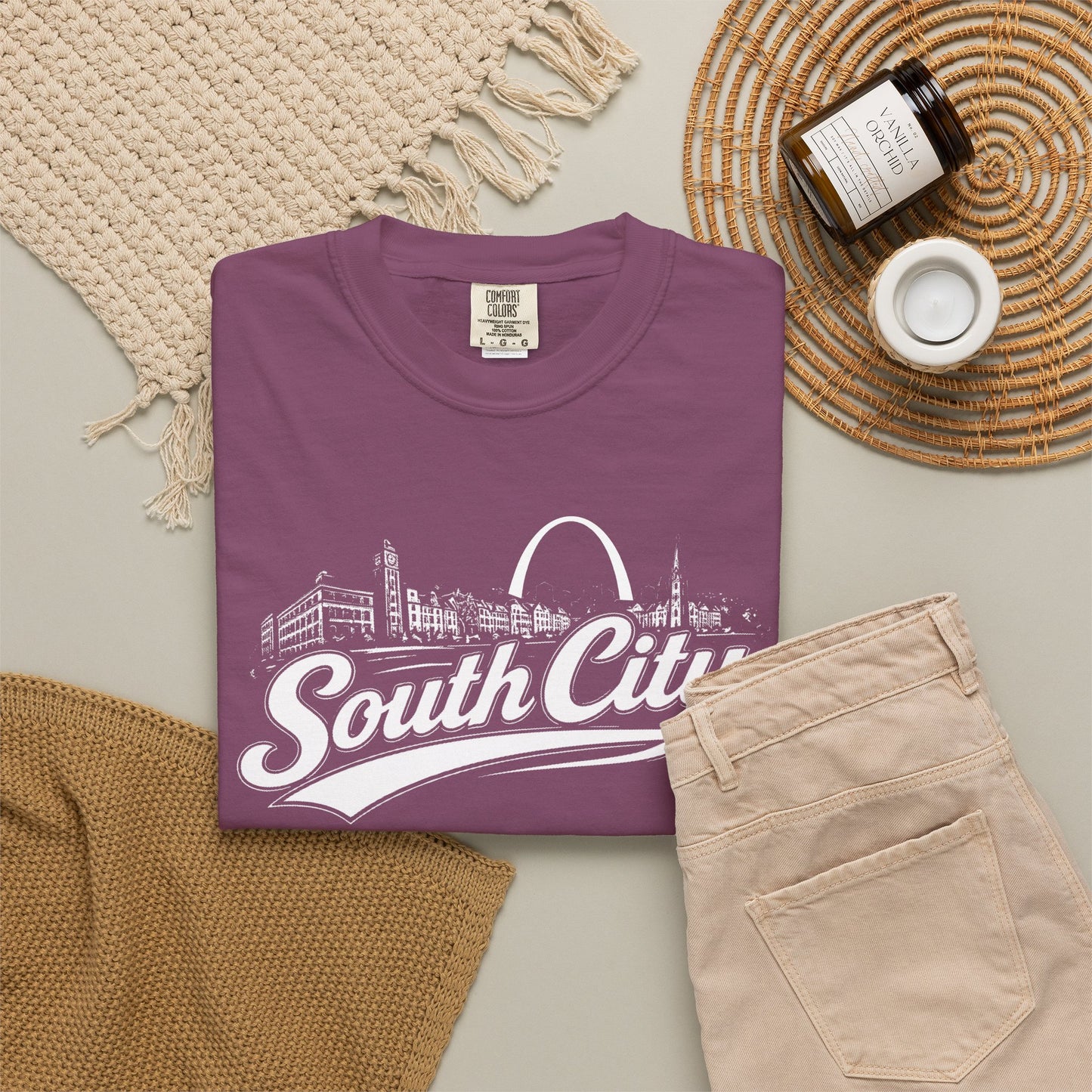 South City St. Louis Shirt Comfort Colors Tee | STL Arch Skyline Graphic | Vintage South City T‑Shirt | Saint Louis Neighborhood Apparel