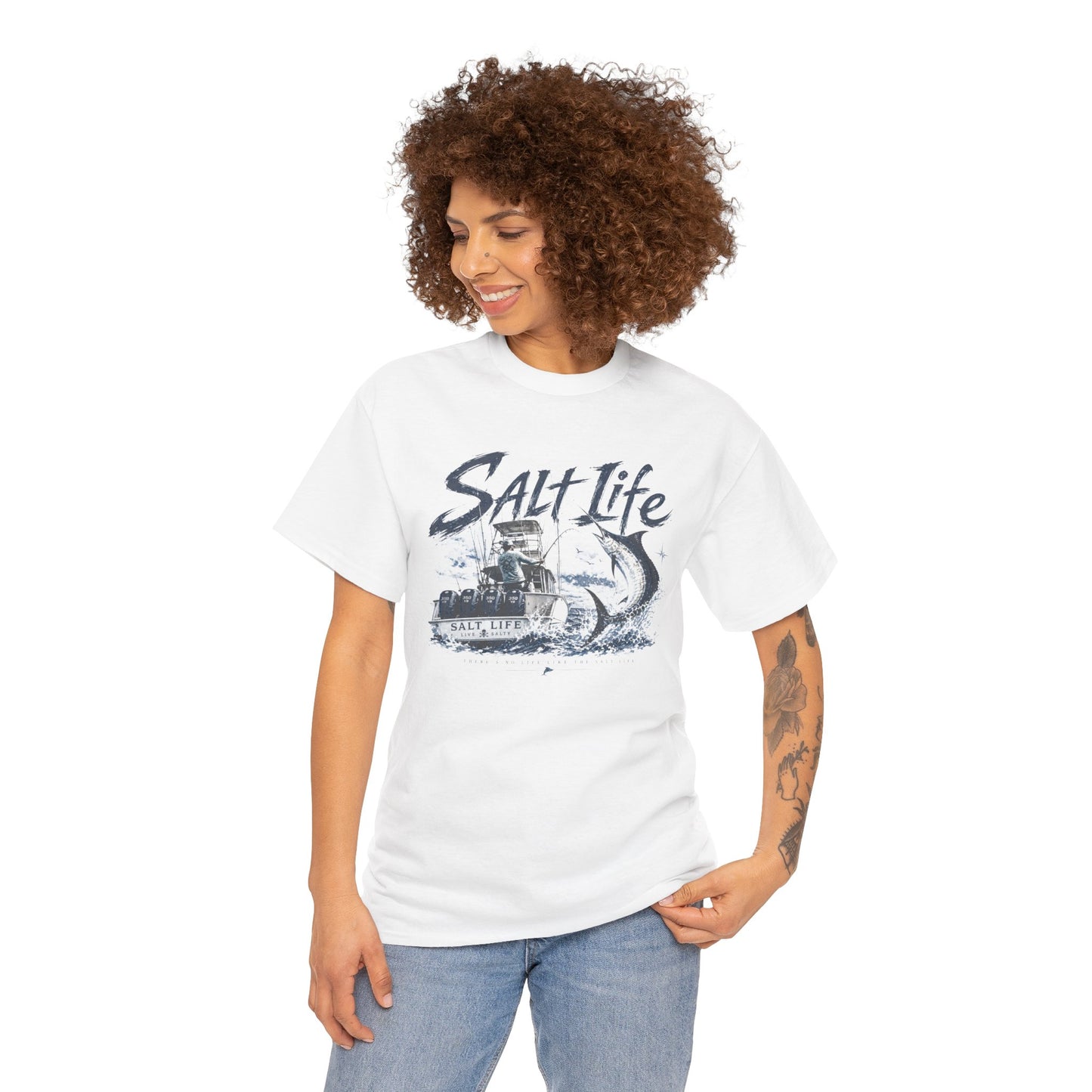 Salt Life Fishing Boat Graphic Tee – Coastal Ocean Lover T‑Shirt