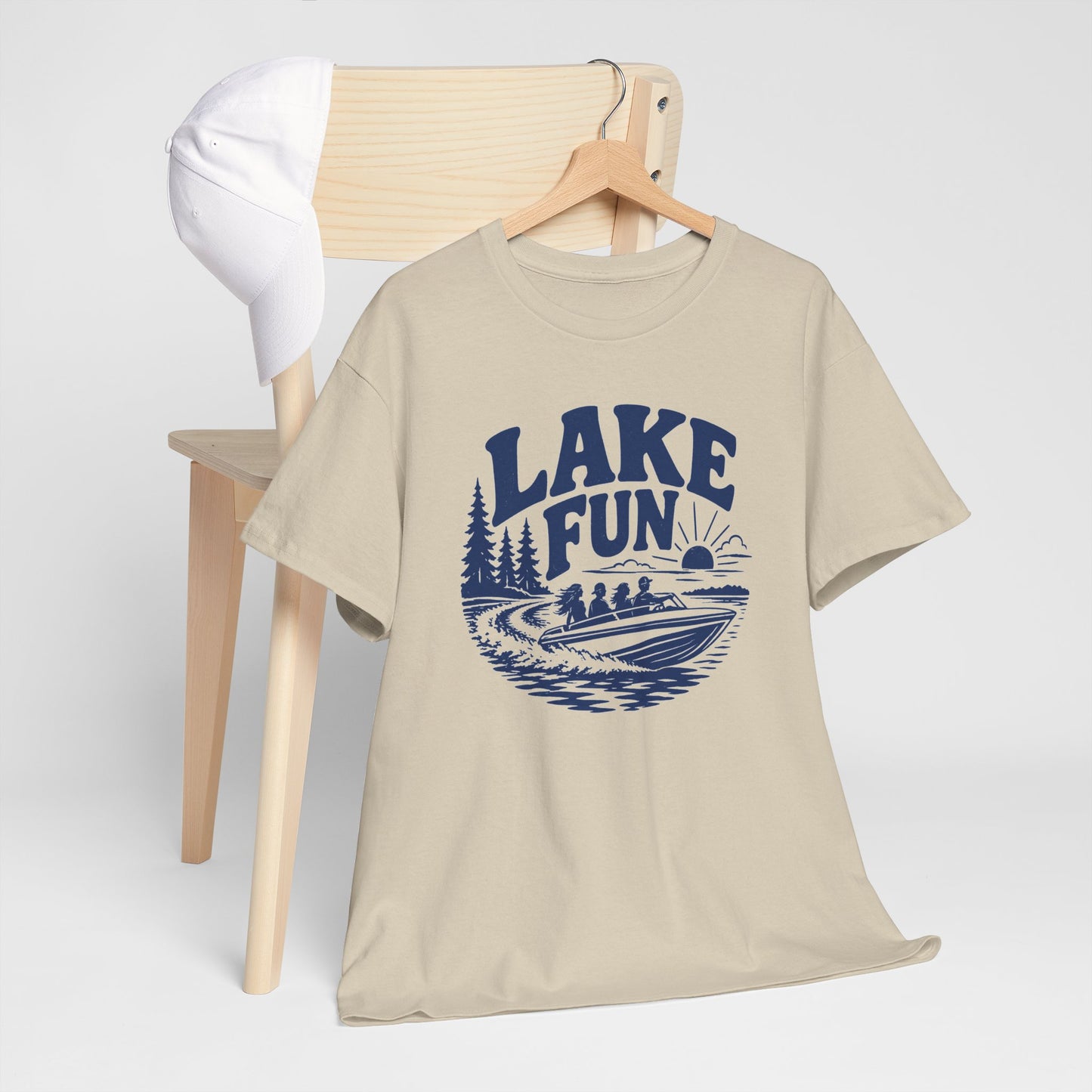 Lake Fun Boat T-Shirt — Vintage Lakeside Summer Tee