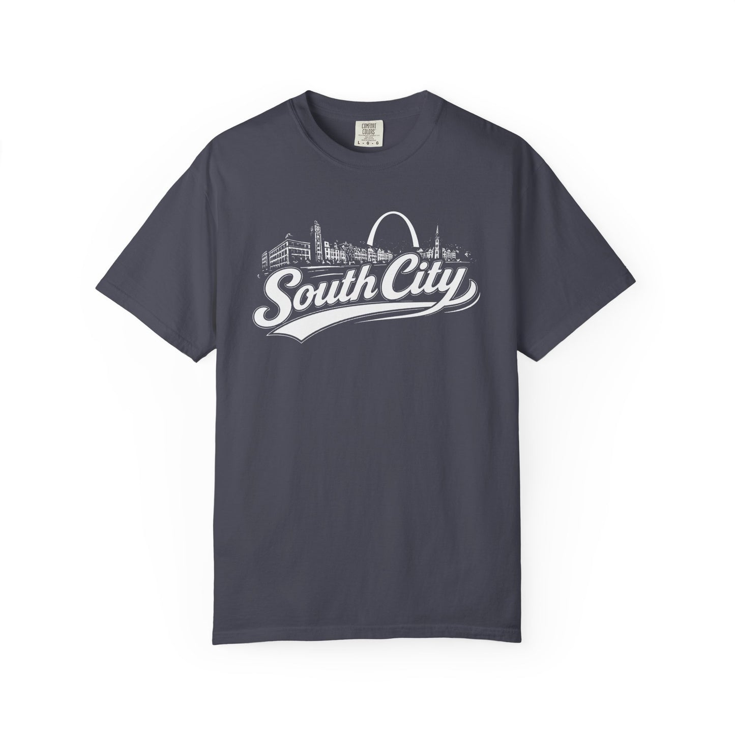 South City St. Louis Shirt Comfort Colors Tee | STL Arch Skyline Graphic | Vintage South City T‑Shirt | Saint Louis Neighborhood Apparel