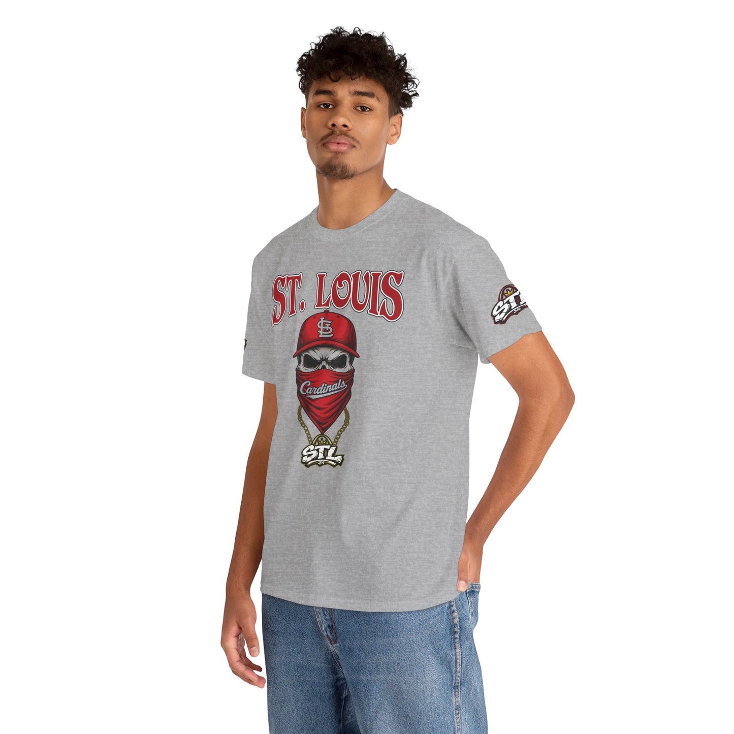 St. Louis Cardinals Masked Fan T-Shirt — STL Baseball Tee ⚠️ Contains AI-generated models