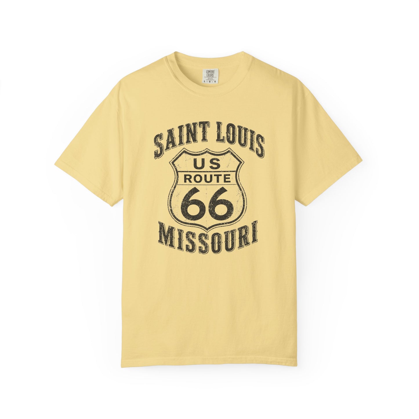 Route 66 Saint Louis Missouri T-Shirt — Vintage Road Trip Tee⚠️ Contains AI-generated models