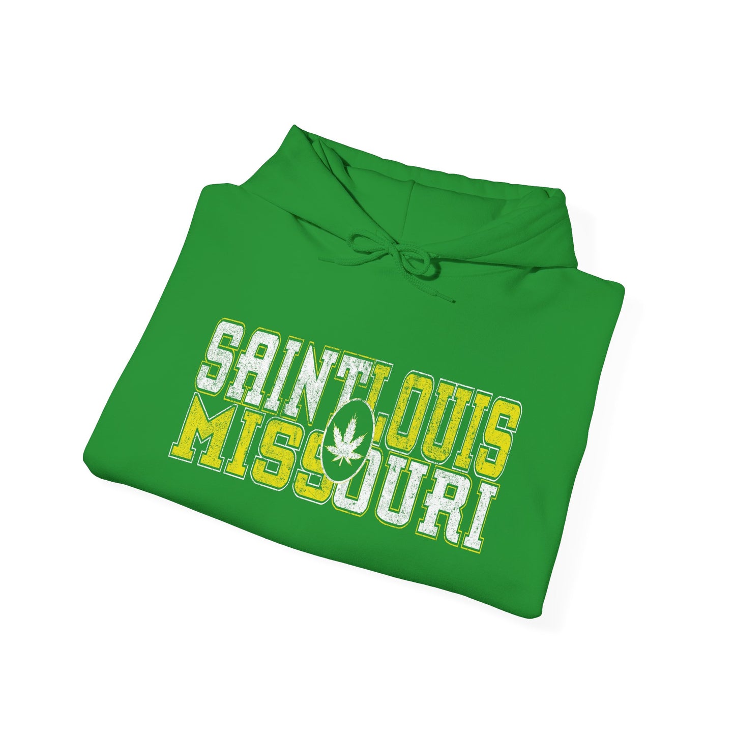 Saint Louis Missouri Hoodie – Retro Collegiate Design with Leaf Emblem