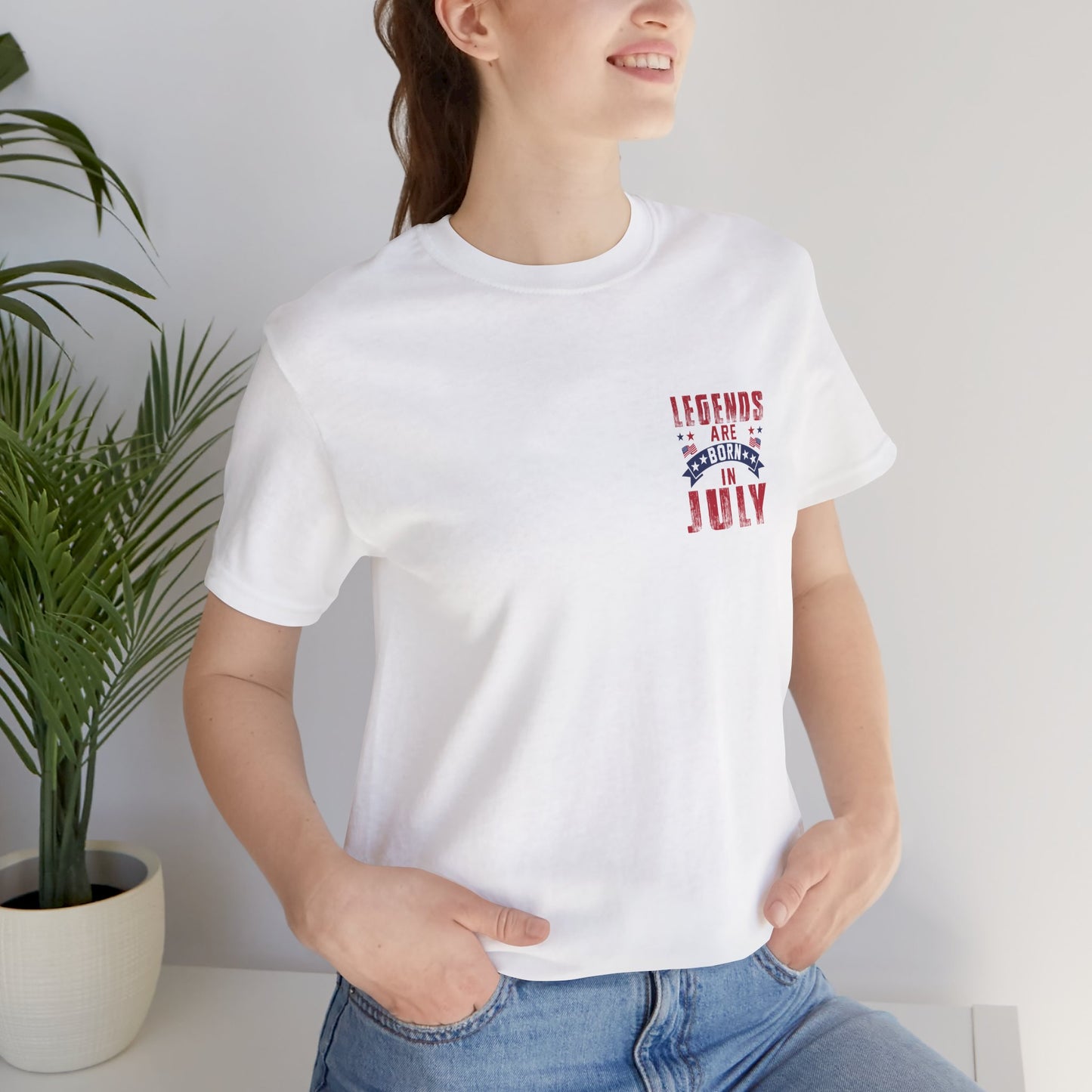 Legends Are Born in July Unisex Jersey Short Sleeve Tee Printify