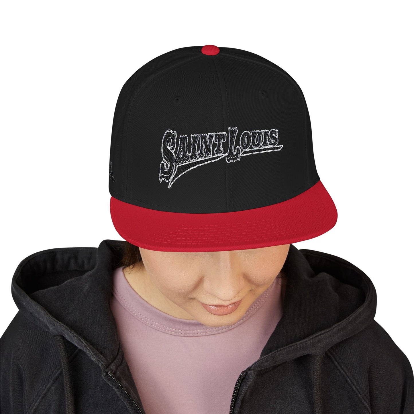 Saint Louis Flat Bill Snapback Cap with Skyline sides Printify