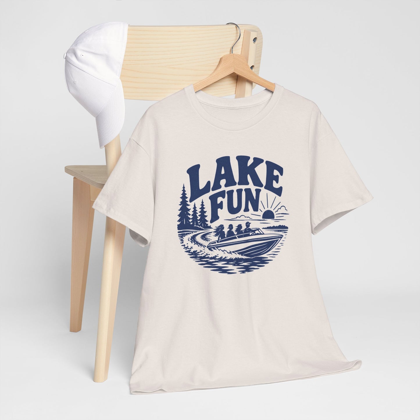 Lake Fun Boat T-Shirt — Vintage Lakeside Summer Tee