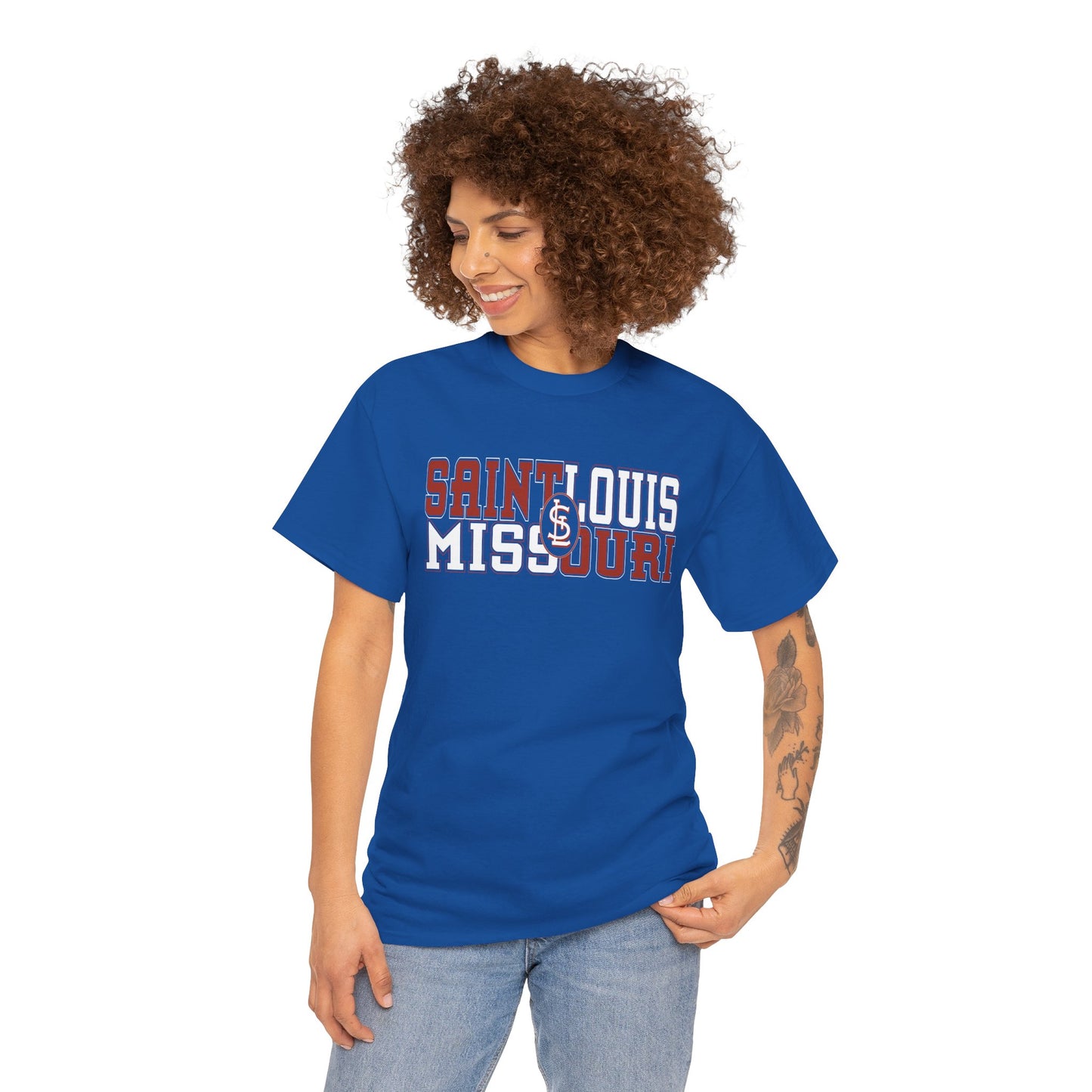 St Louis Missouri Unisex Tee in Red & White