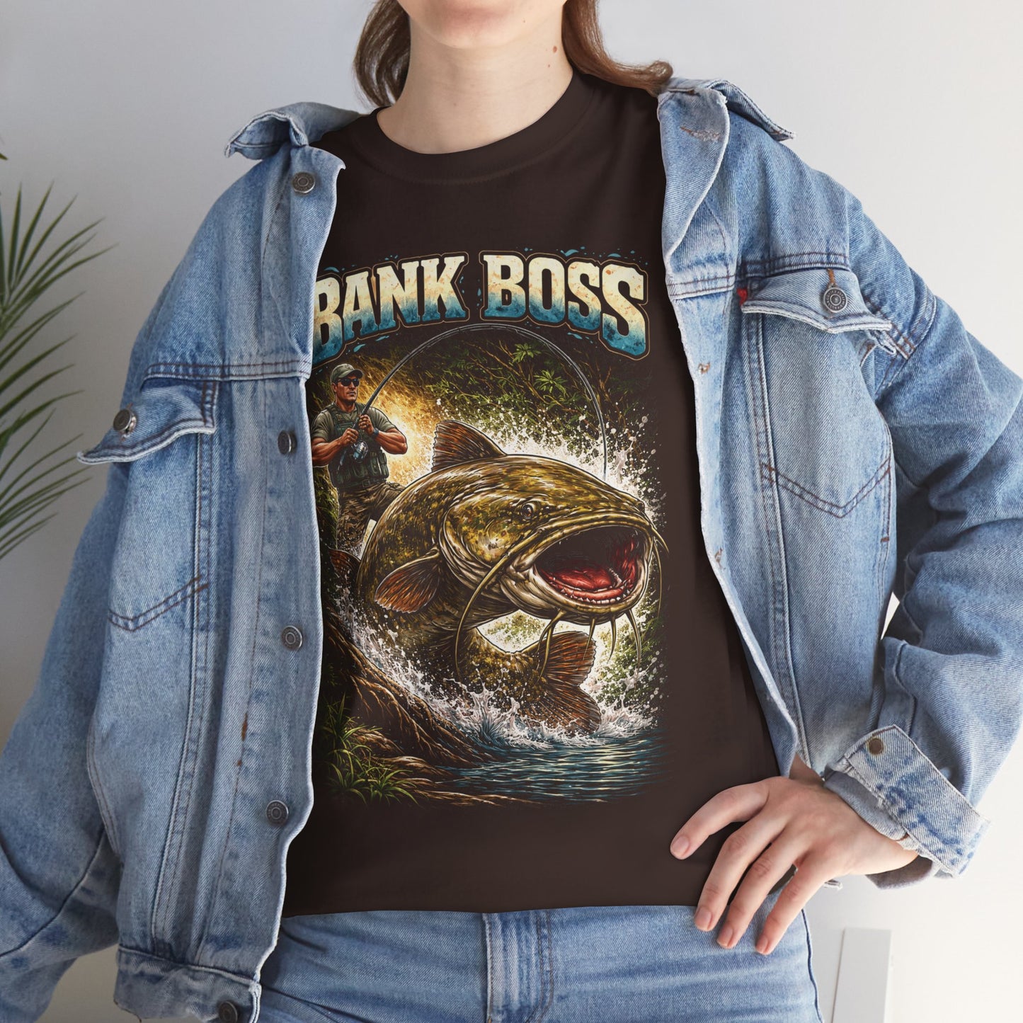 Bank Boss Fishing T‑Shirt — "Bank Boss" Graphic Tee for Anglers