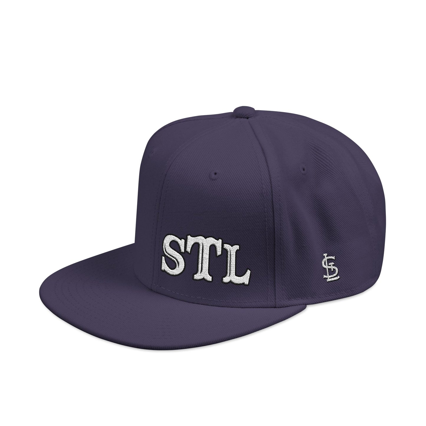 STL Embroidered Snapback Hat-White Lettering Printify