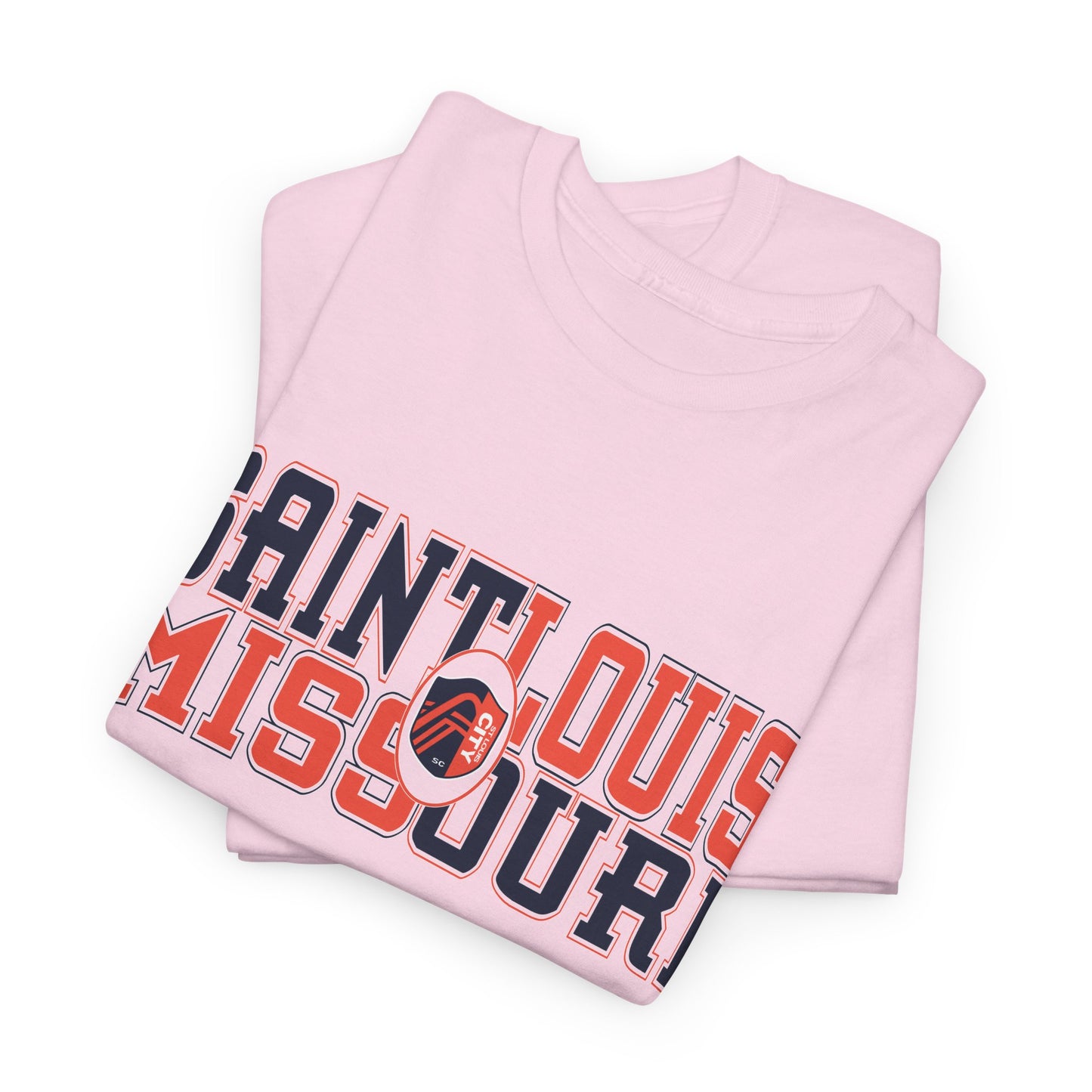 Saint Louis Missouri Tee in Blue and Red Font