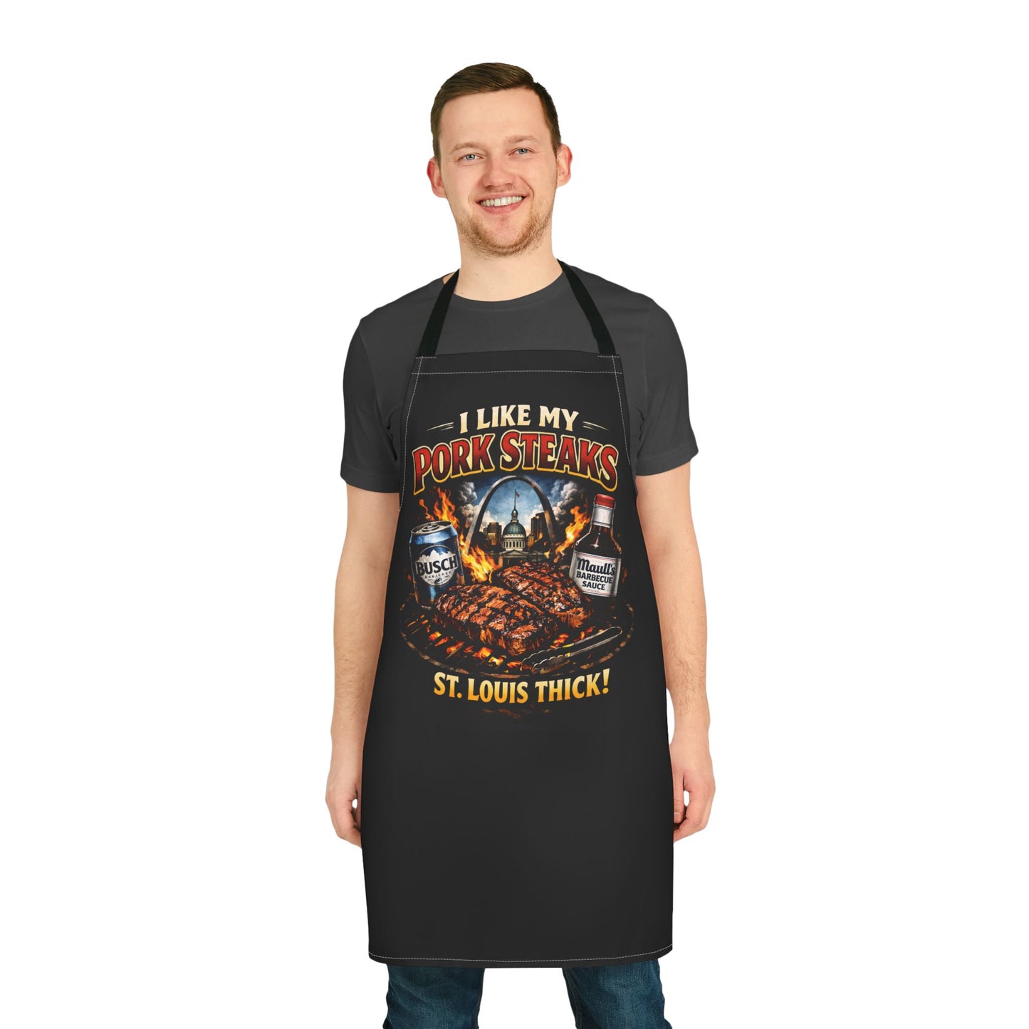 St. Louis Pork Steaks BBQ Apron — "I Like My Pork Steaks" Grilling Apron