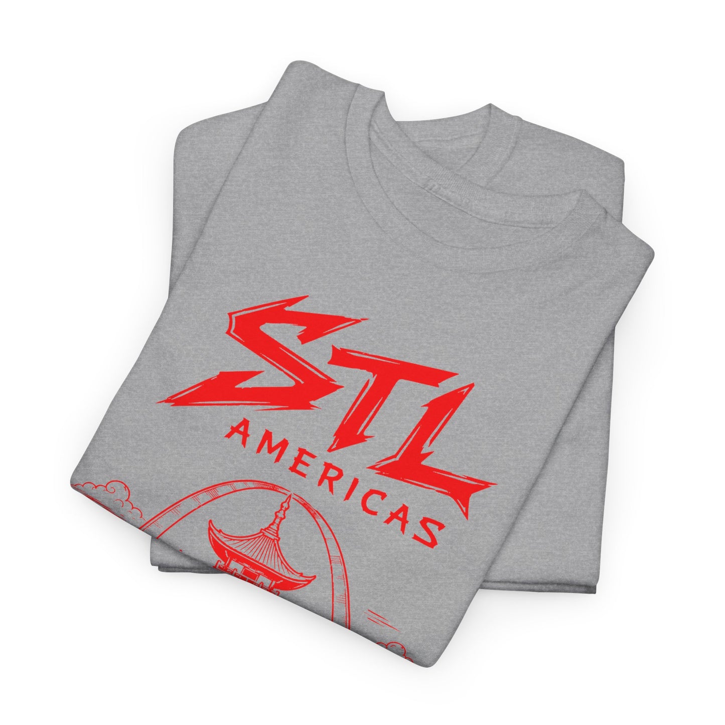 STL Americas Chinese Food T-Shirt — Retro Pagoda Graphic Tee