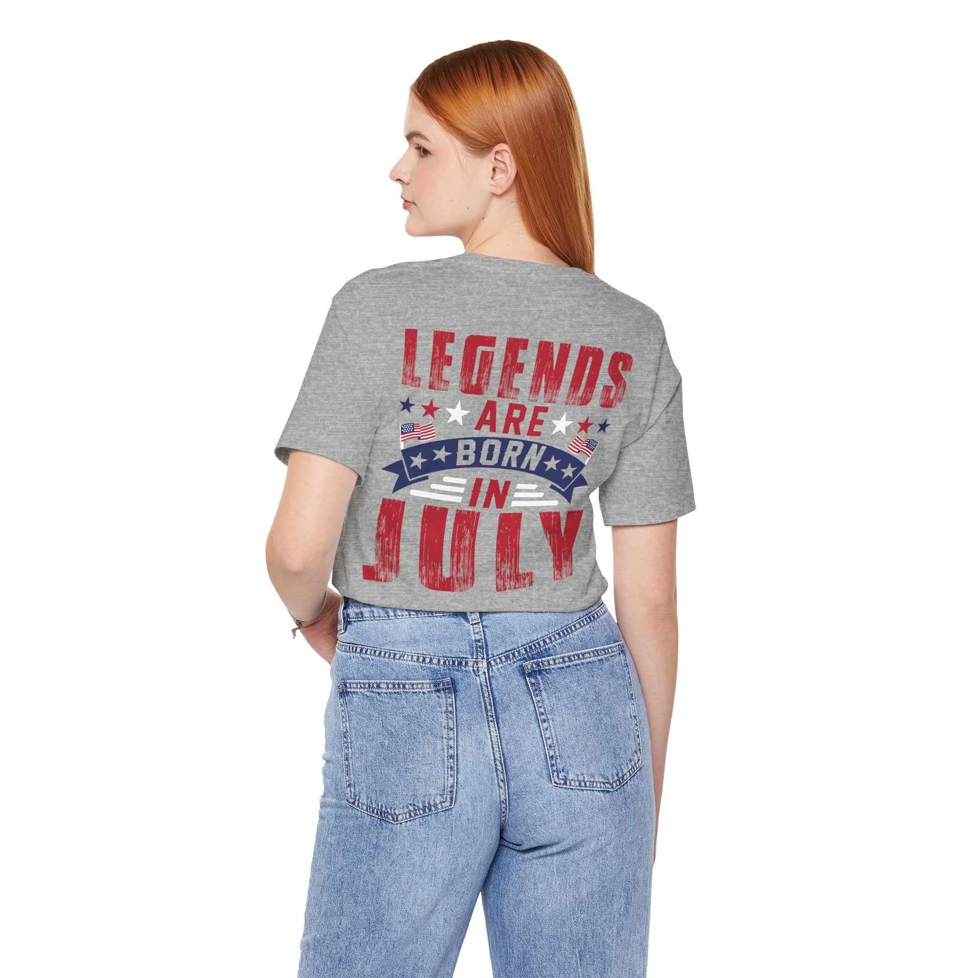 Legends Are Born in July Unisex Jersey Short Sleeve Tee Printify