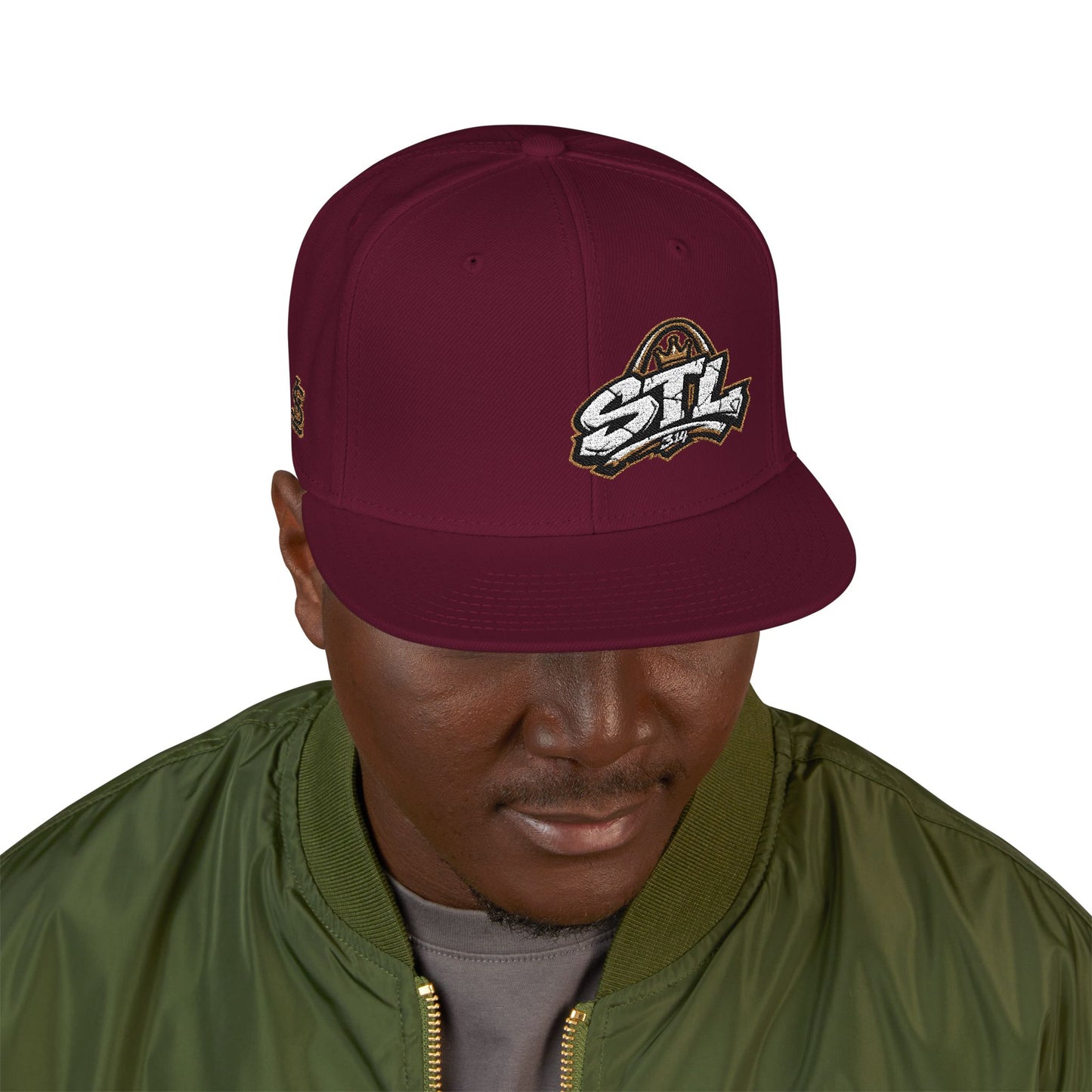 STL Embroidered Snapback Hat — St. Louis Retro Logo Cap